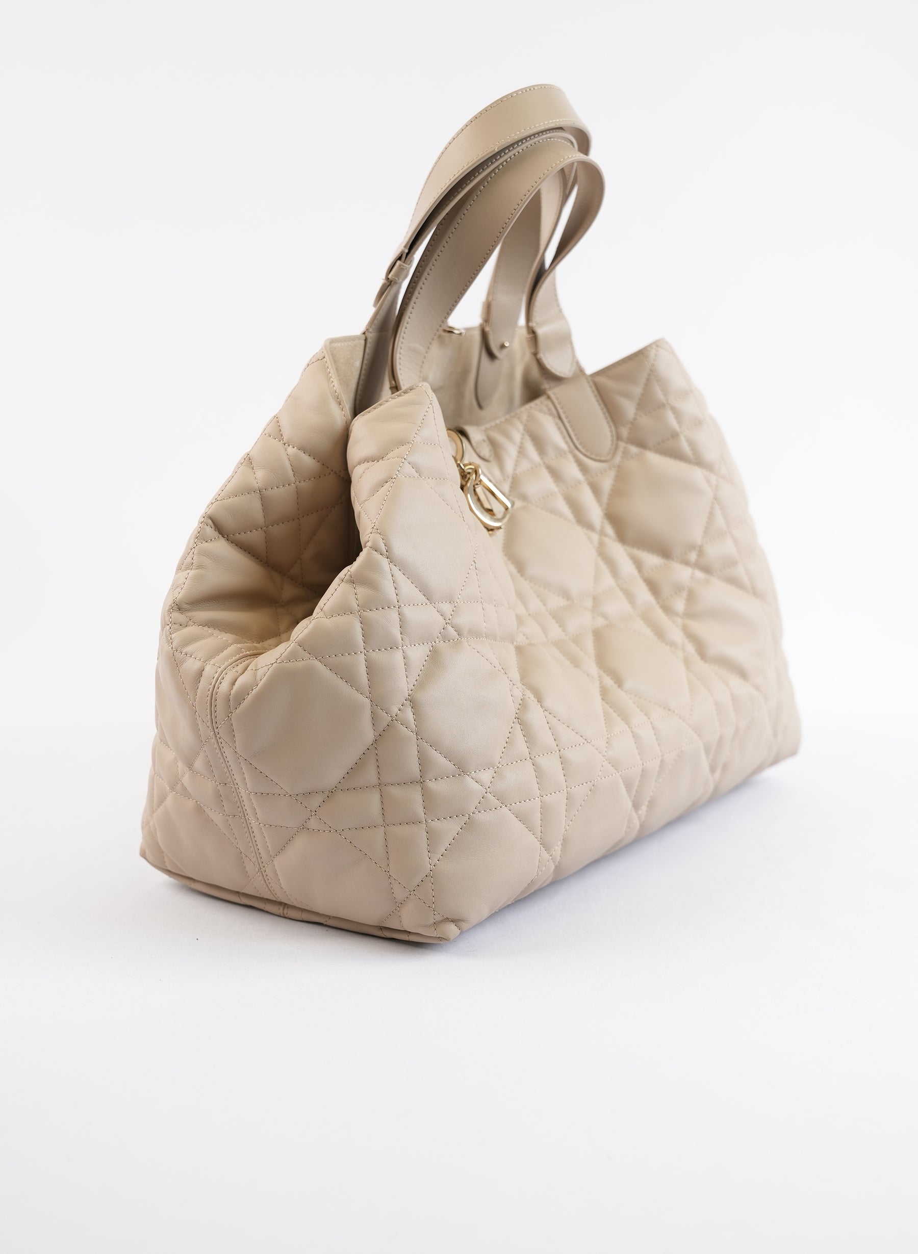 Christian Dior Toujours Powder Beige Macrocannage Bag