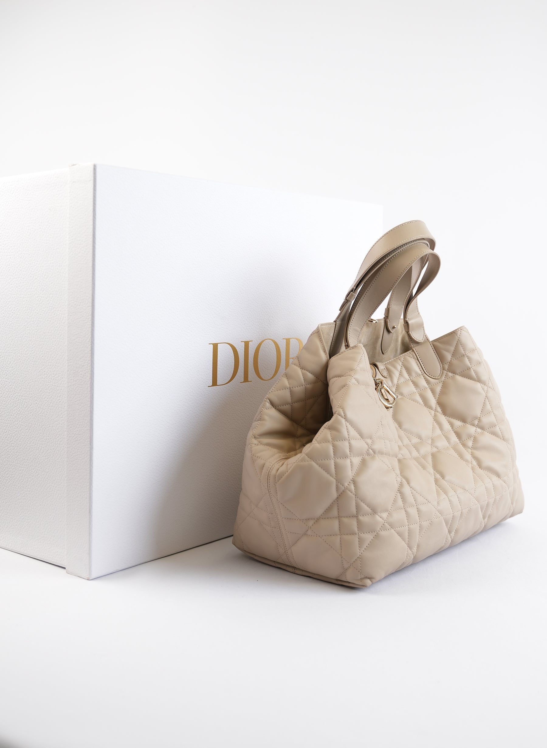 Christian Dior Toujours Sac Macrocannage Beige Poudré