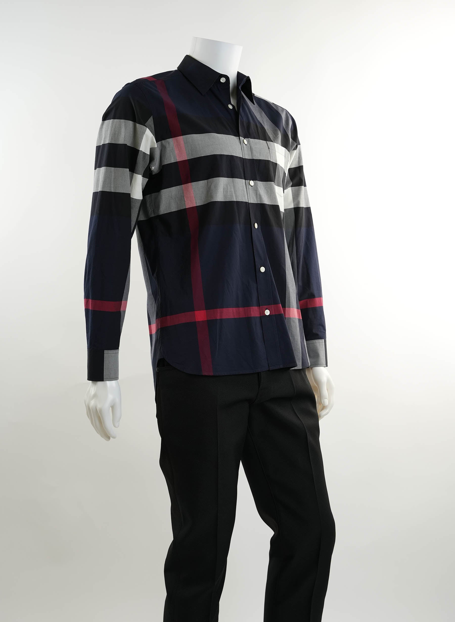 Chemise Burberry à carreaux en popeline de coton stretch