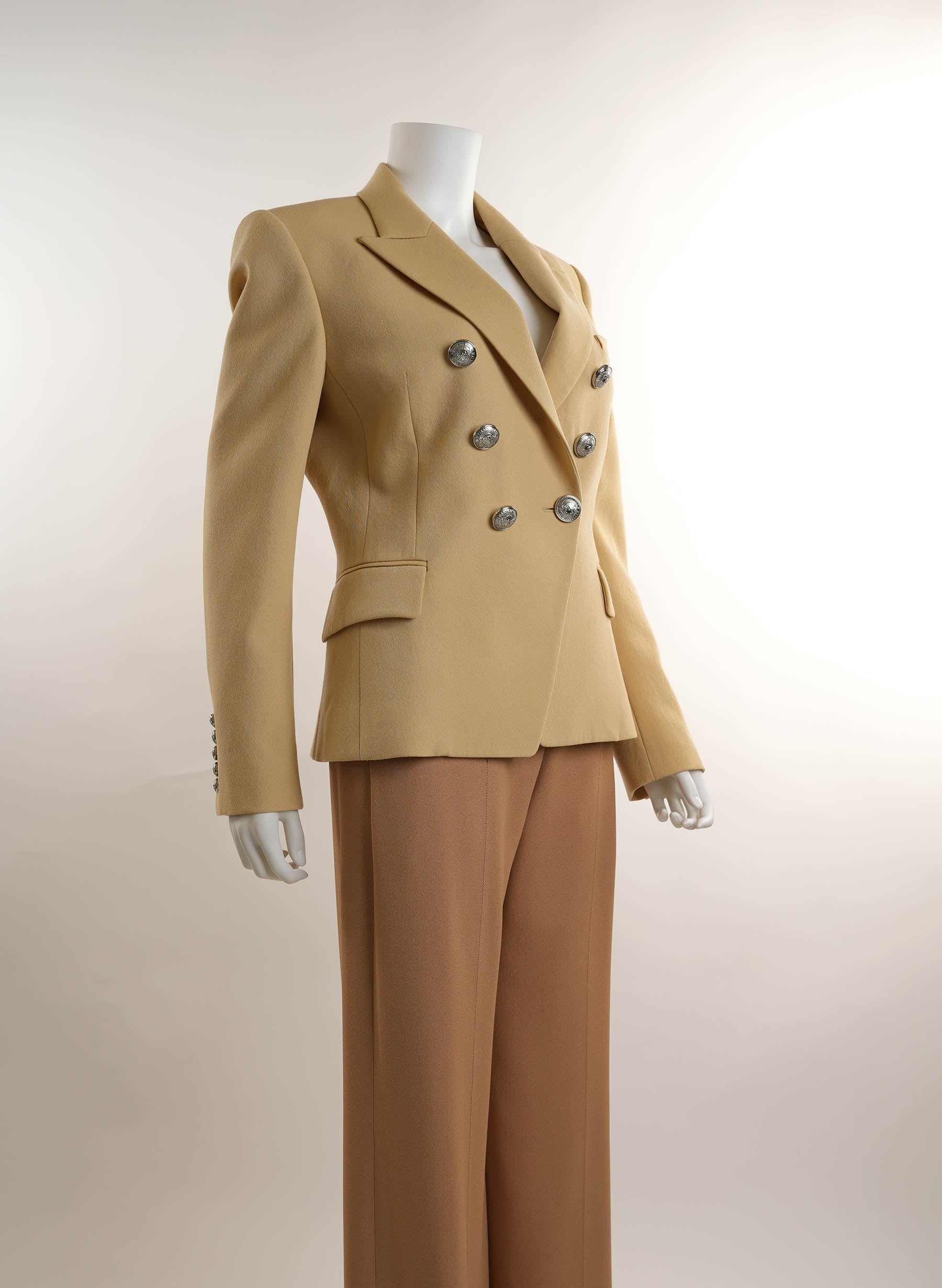 Blazer croisé jaune Balmain