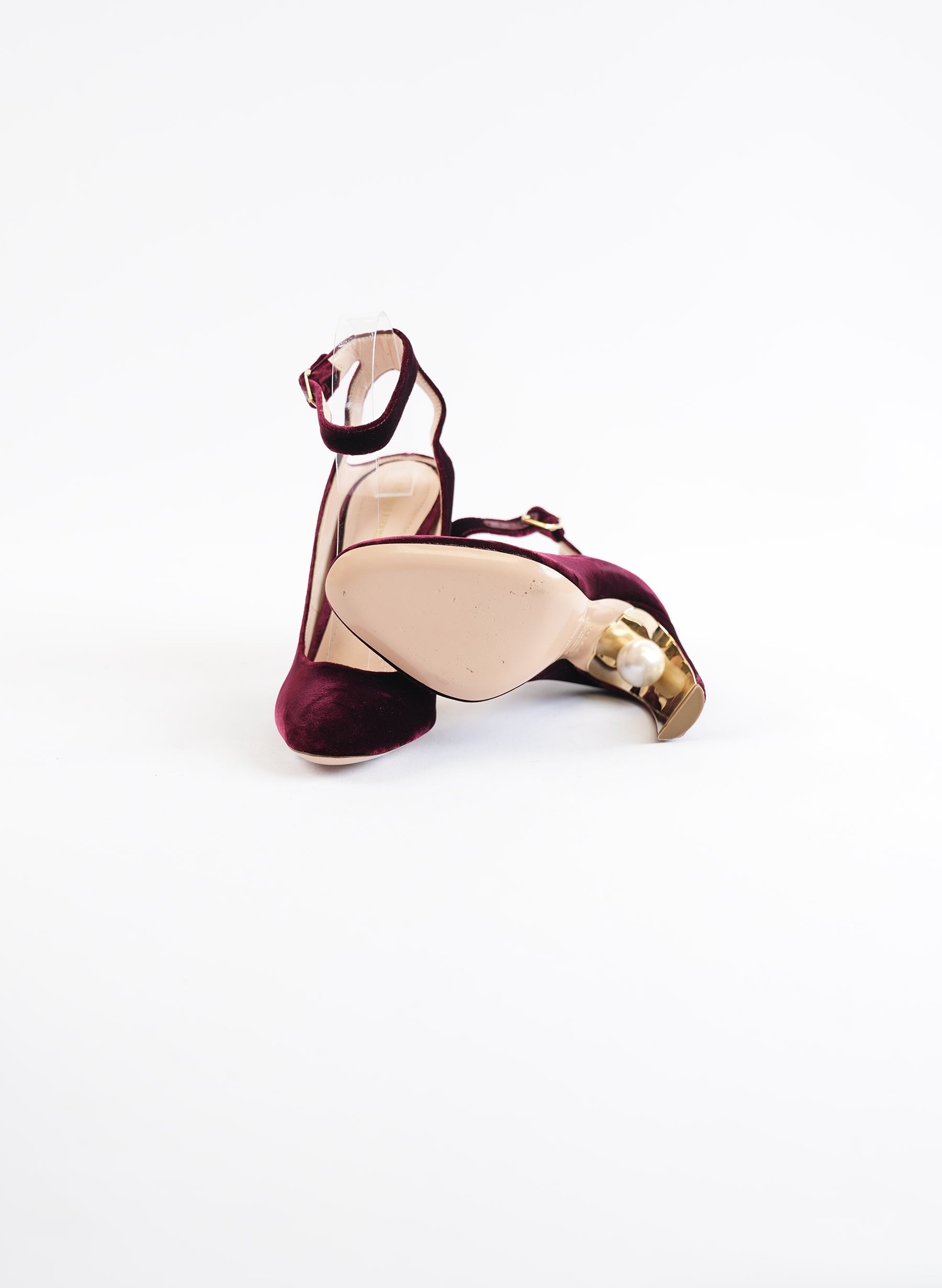 Escarpins Nicholas Kirkwood Lola Pearl en velours bordeaux