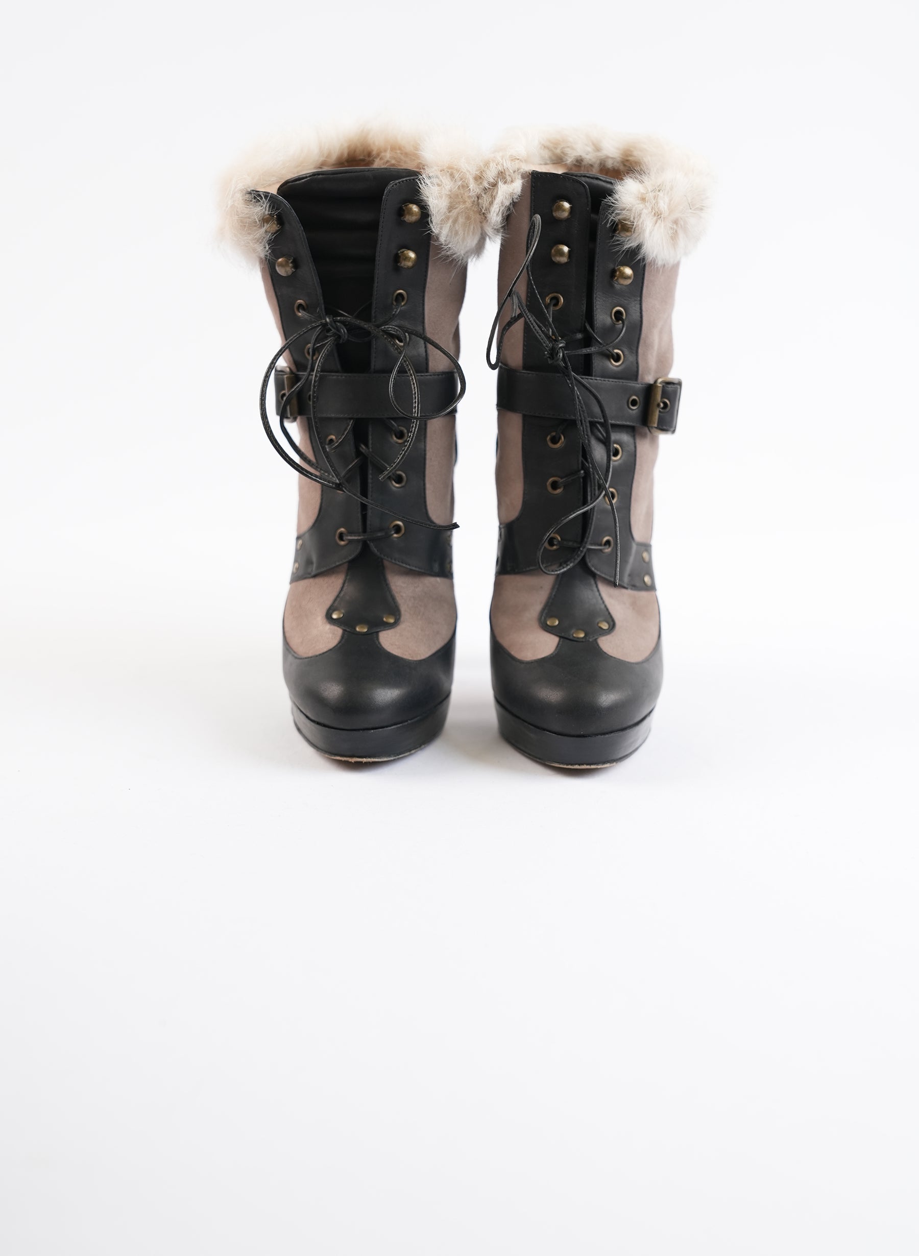 Bottes en cuir à lacets Oscar de la Renta