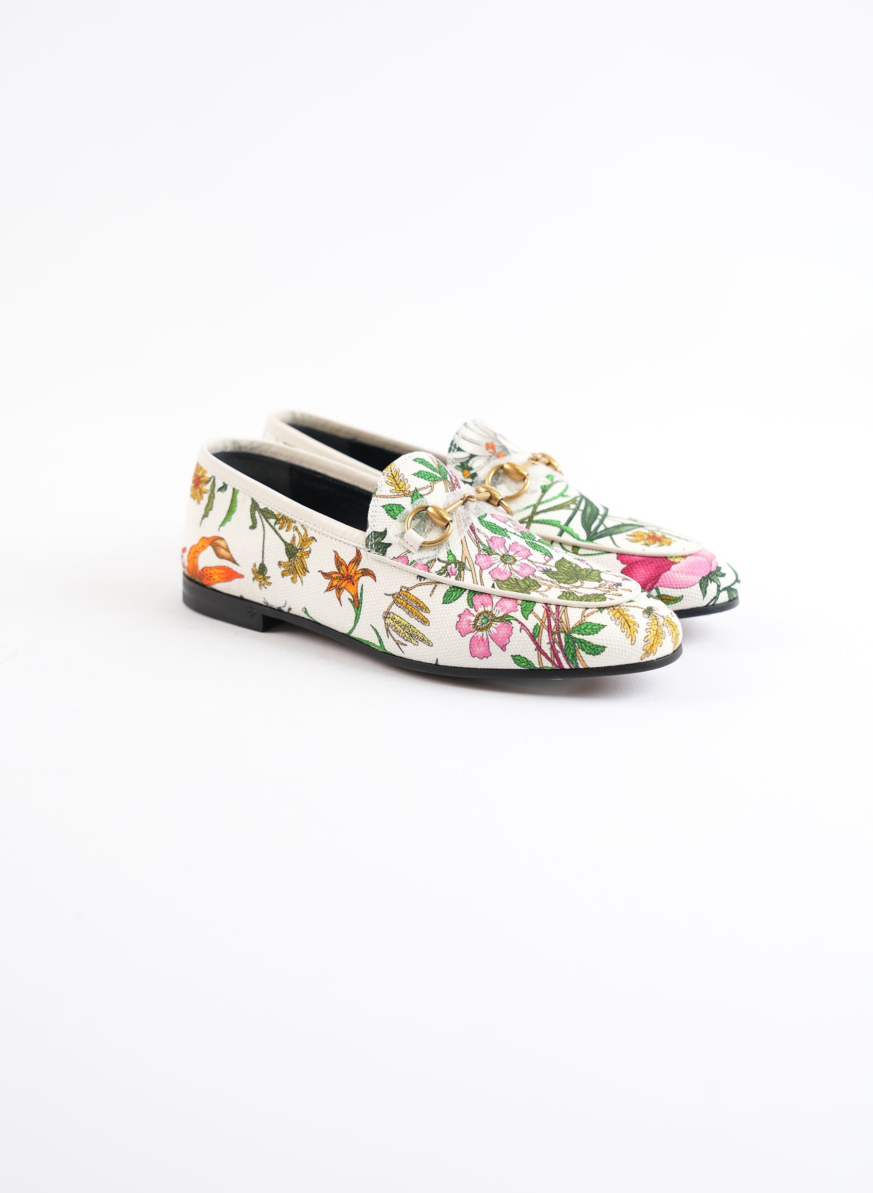 Mocassins Gucci en toile à motif floral