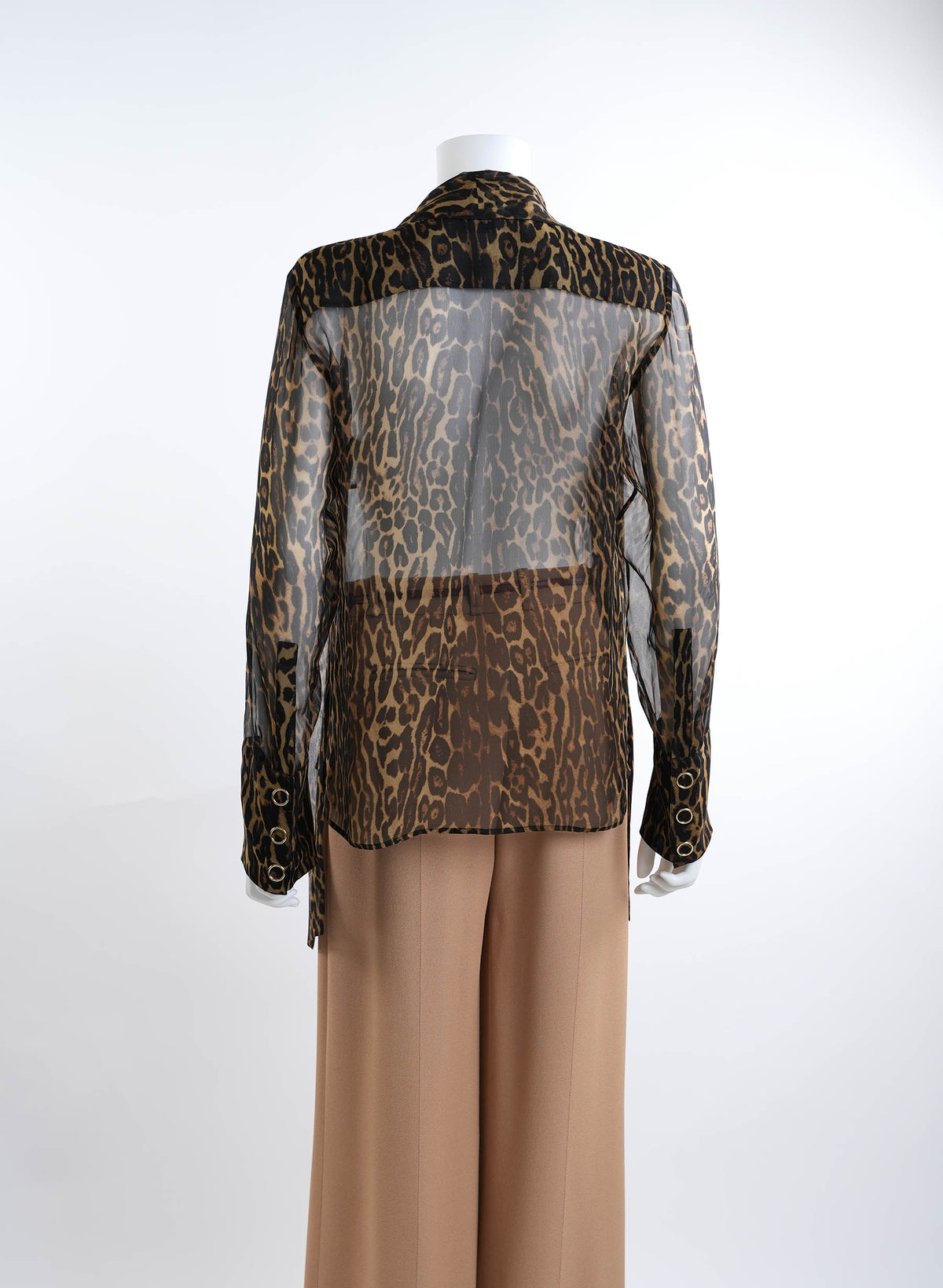 Blouse Burberry Lavaliere en soie imprimée léopard