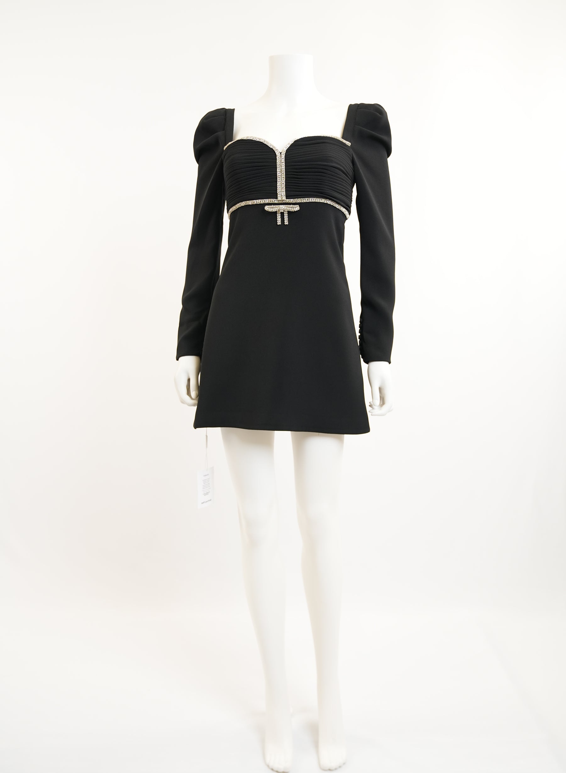 Self Portrait Crystal Embellished Black Dress