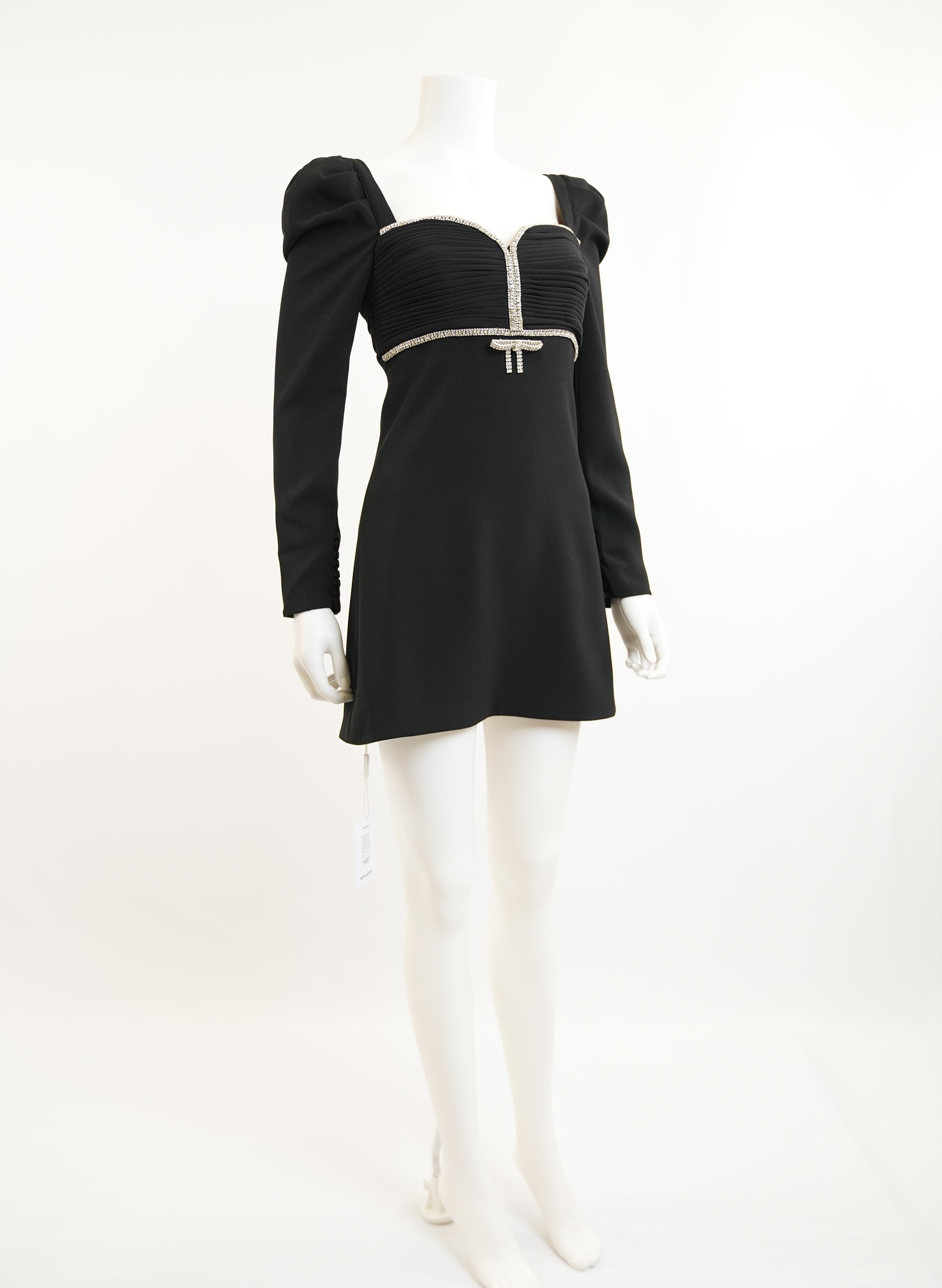 Self Portrait Crystal Embellished Black Dress