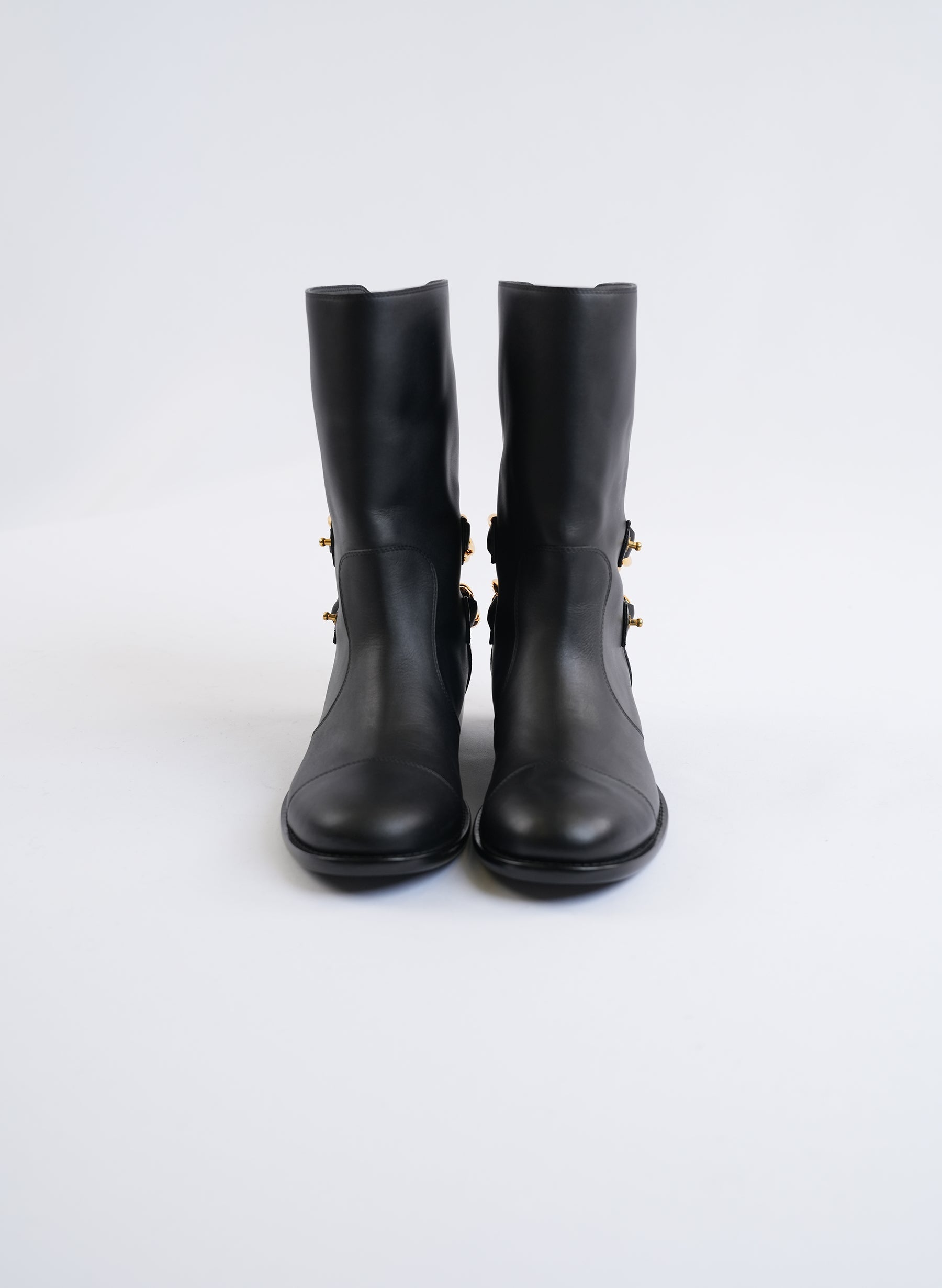 Bottes Giuseppe Zanotti en cuir noir ornées de chaînes