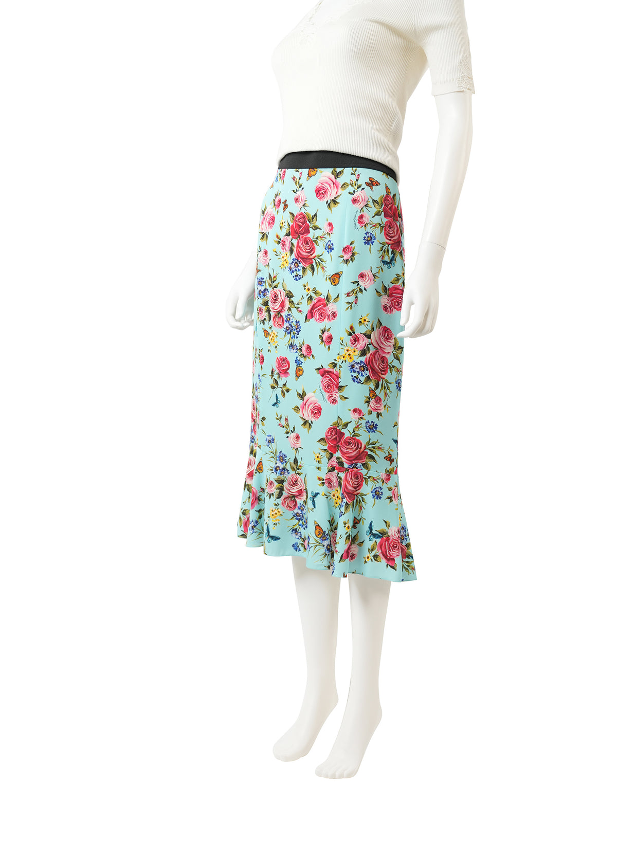 Jupe mi-longue en soie Dolce & Gabbana