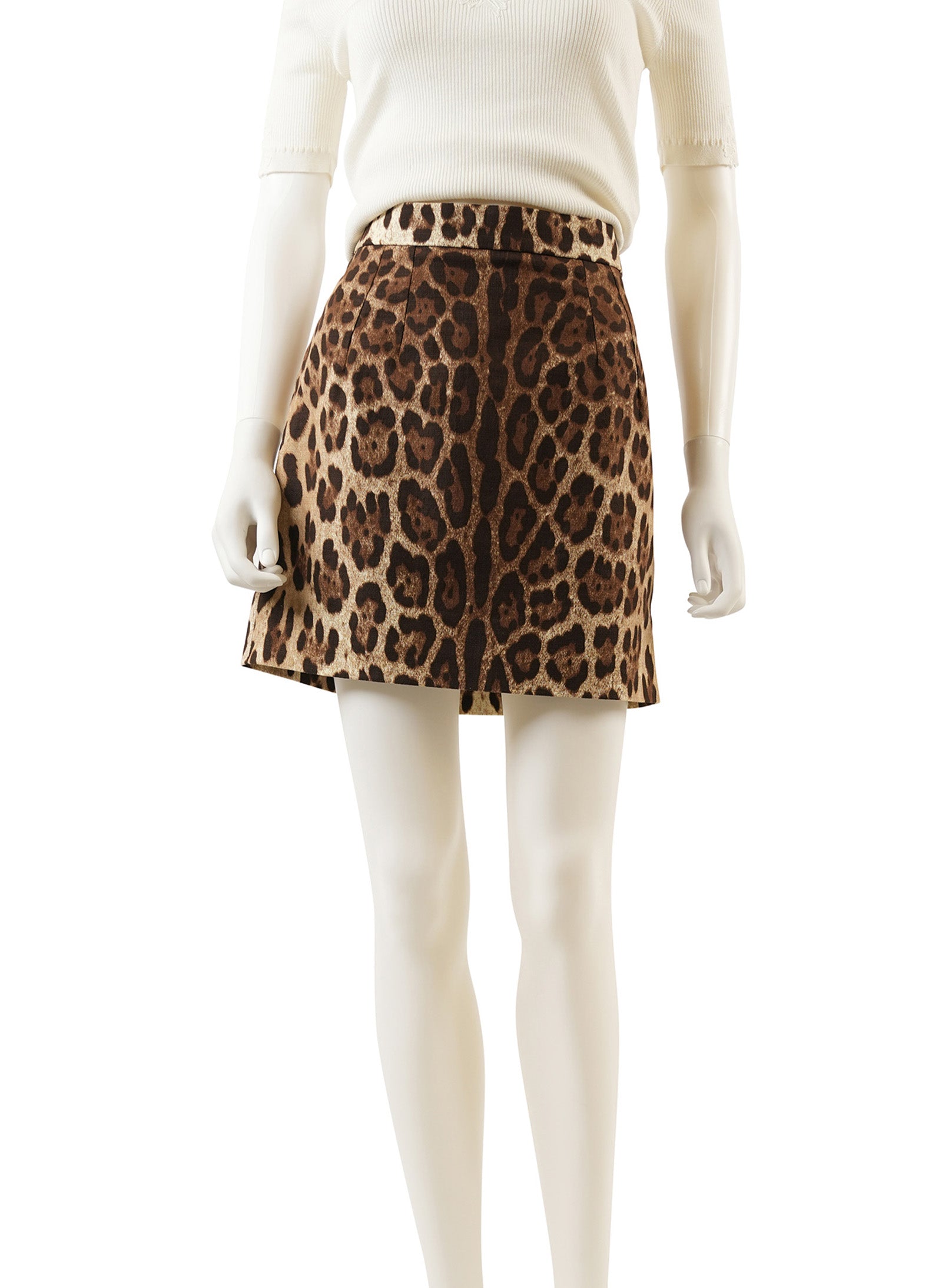 Mini-jupe en crêpe de laine Dolce & Gabbana