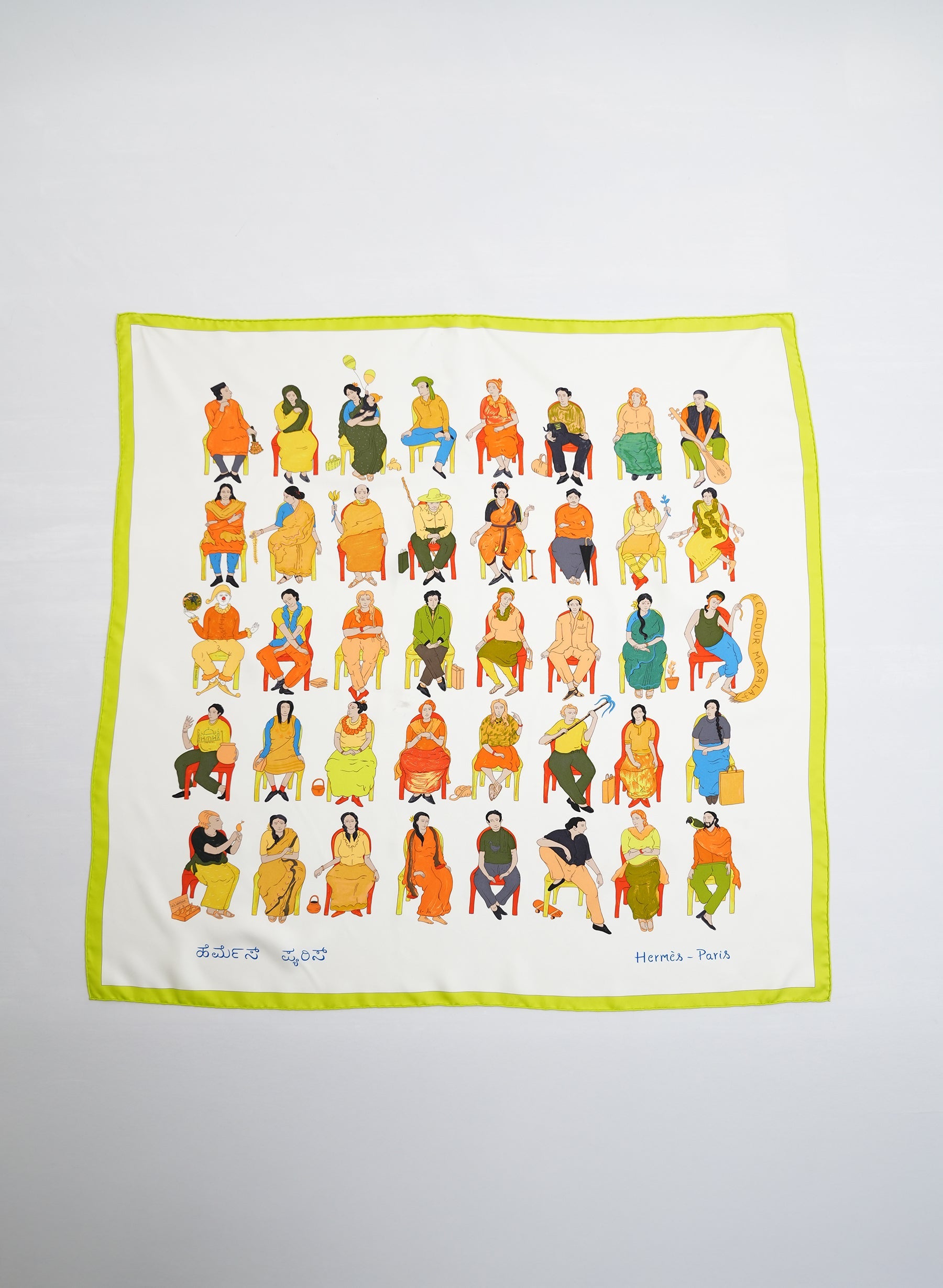 Foulard en soie Hermès Colour Masala 90 cm