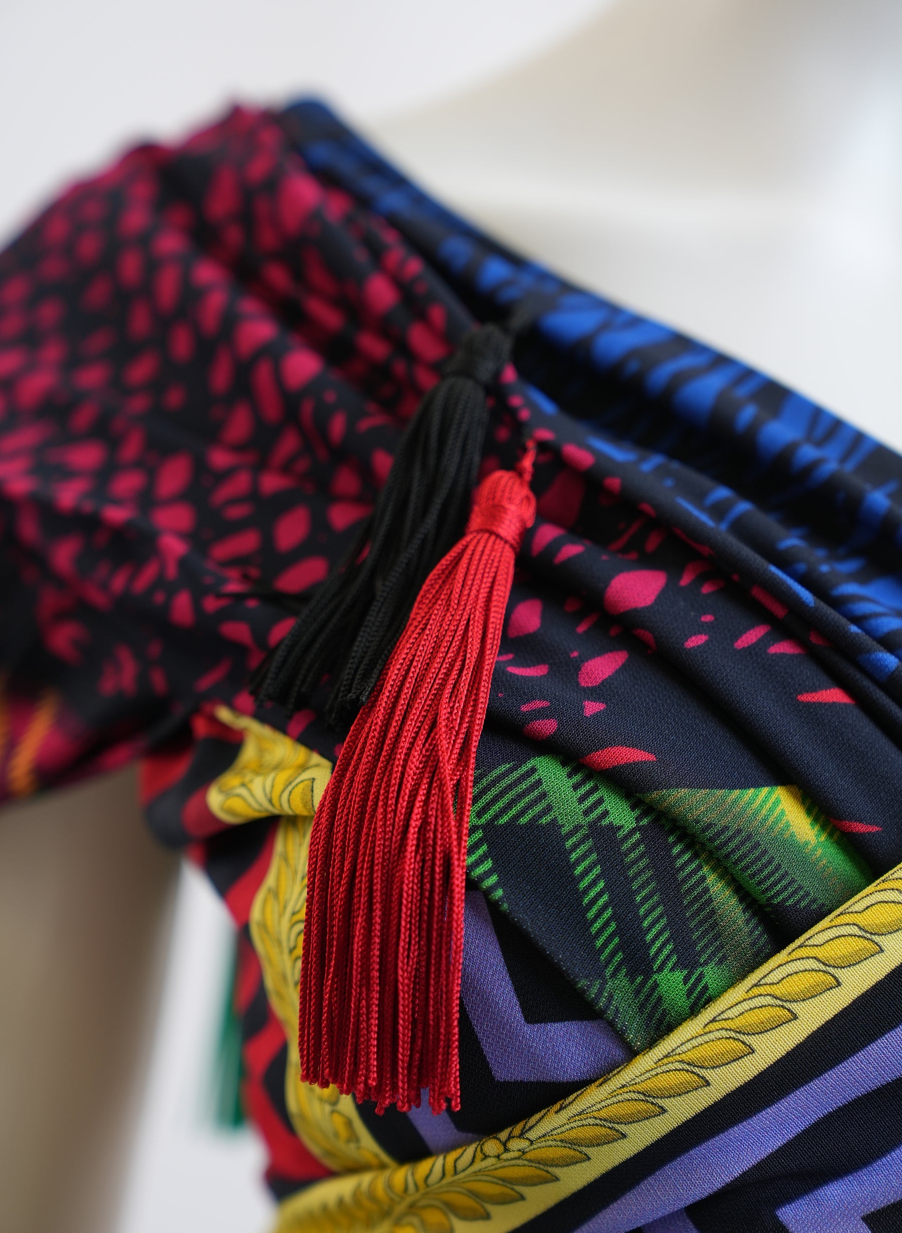 Versace Mega Mix Print Fringe Mini Dress