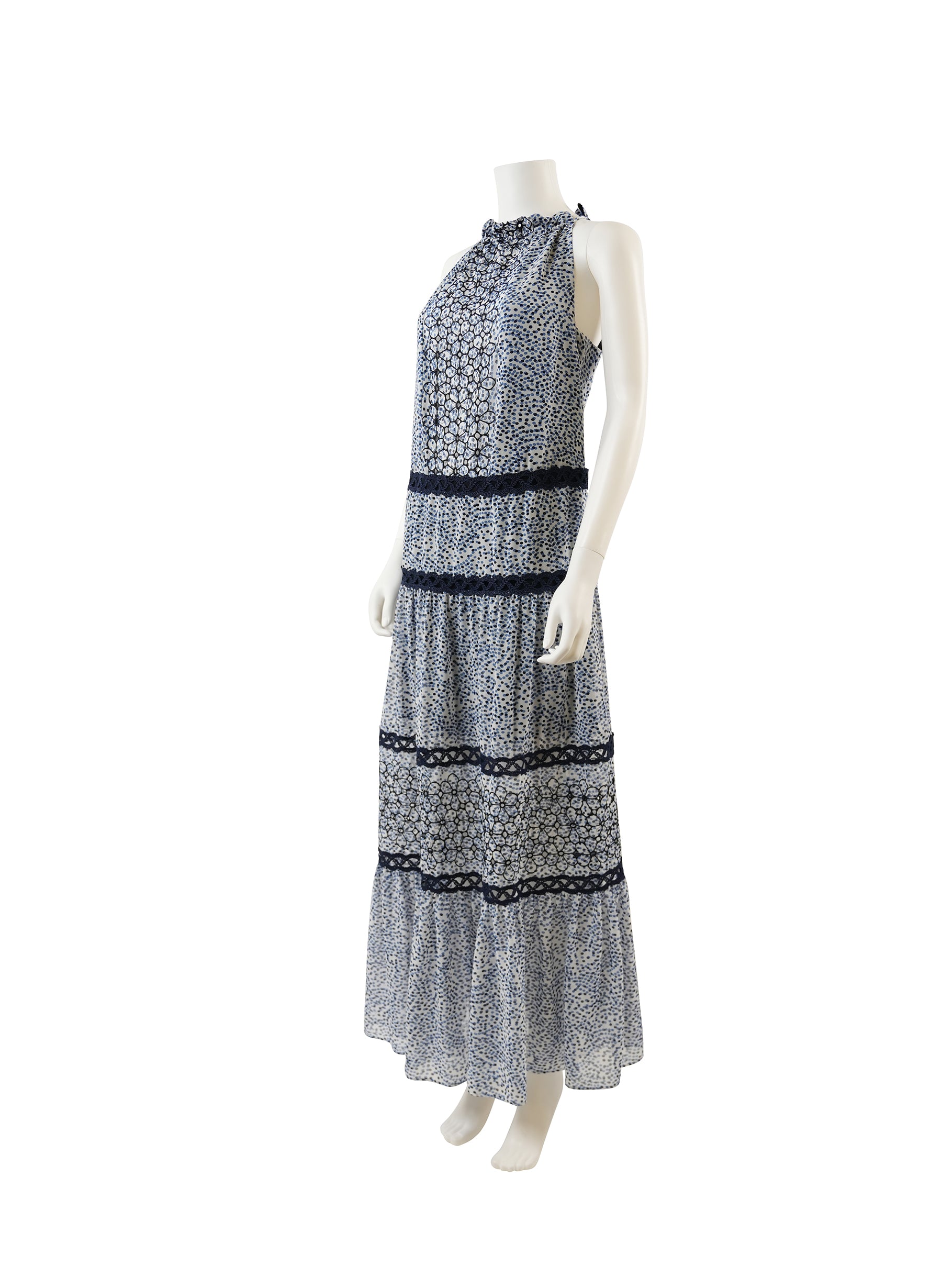 Robe longue imprimée en crochet Alexis Bel