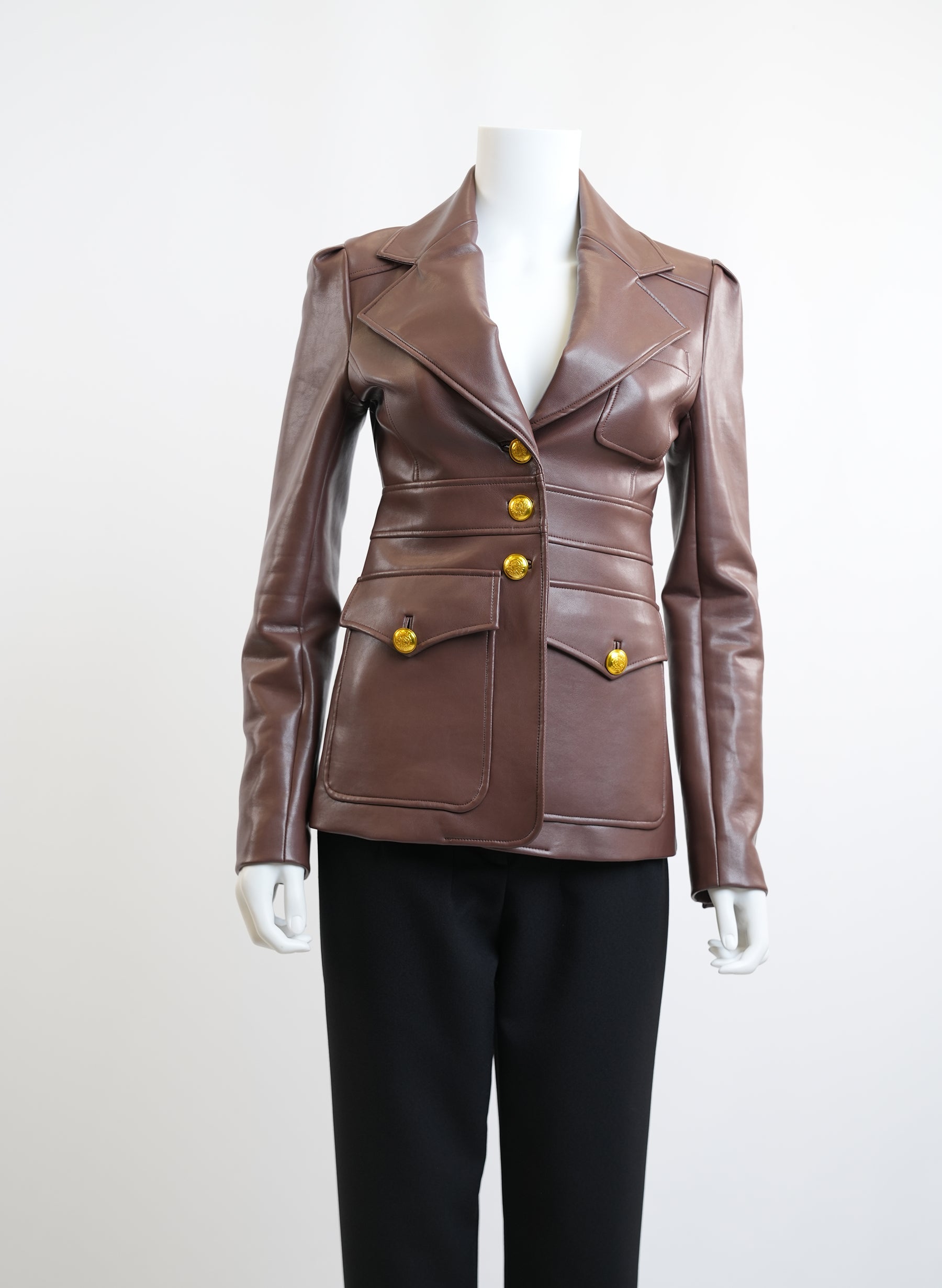 Veste en cuir marron ALC