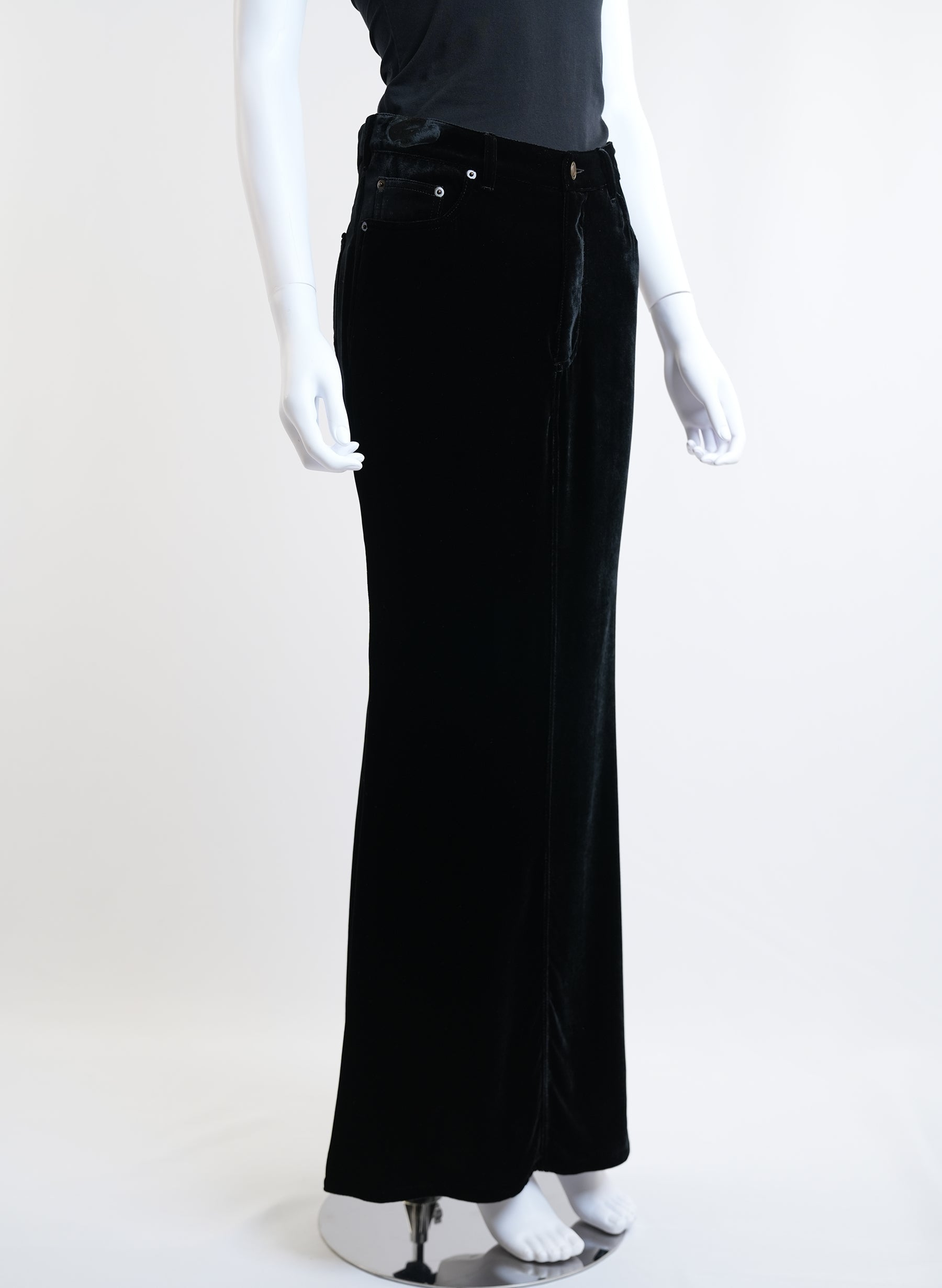 Saint Laurent Black Velvet Skirt