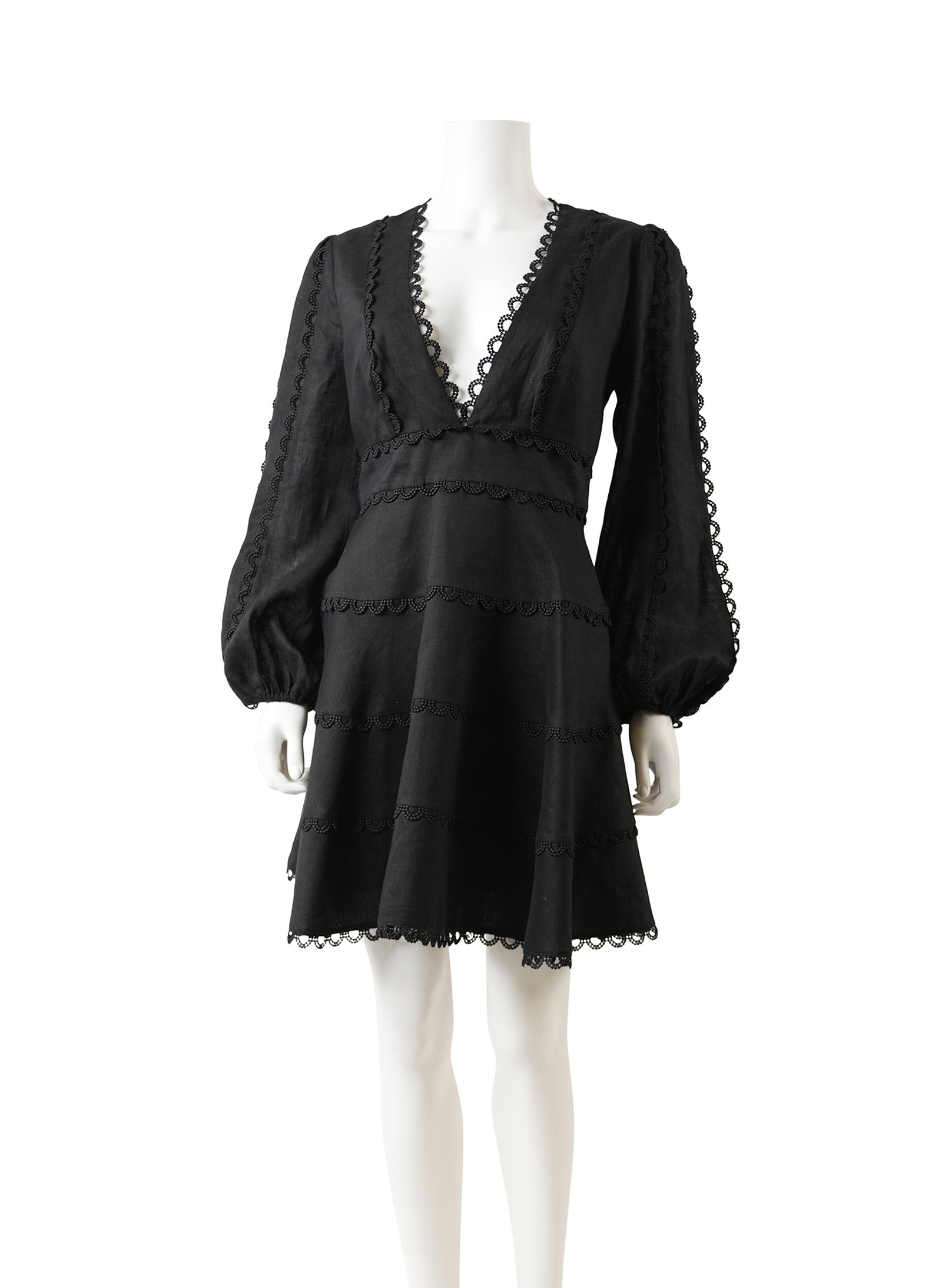 Robe en lin noir chiné Zimmermann