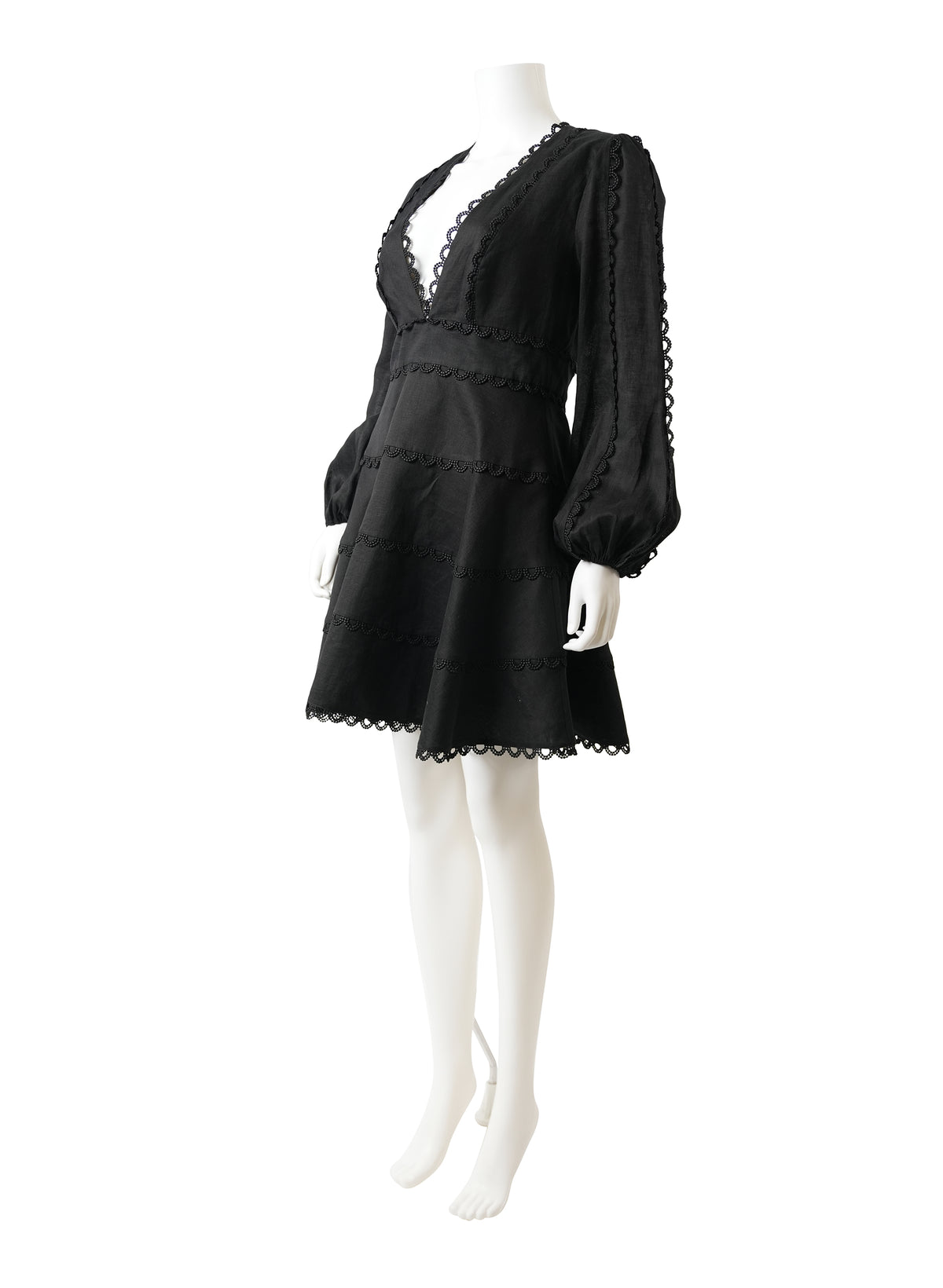 Robe en lin noir chiné Zimmermann