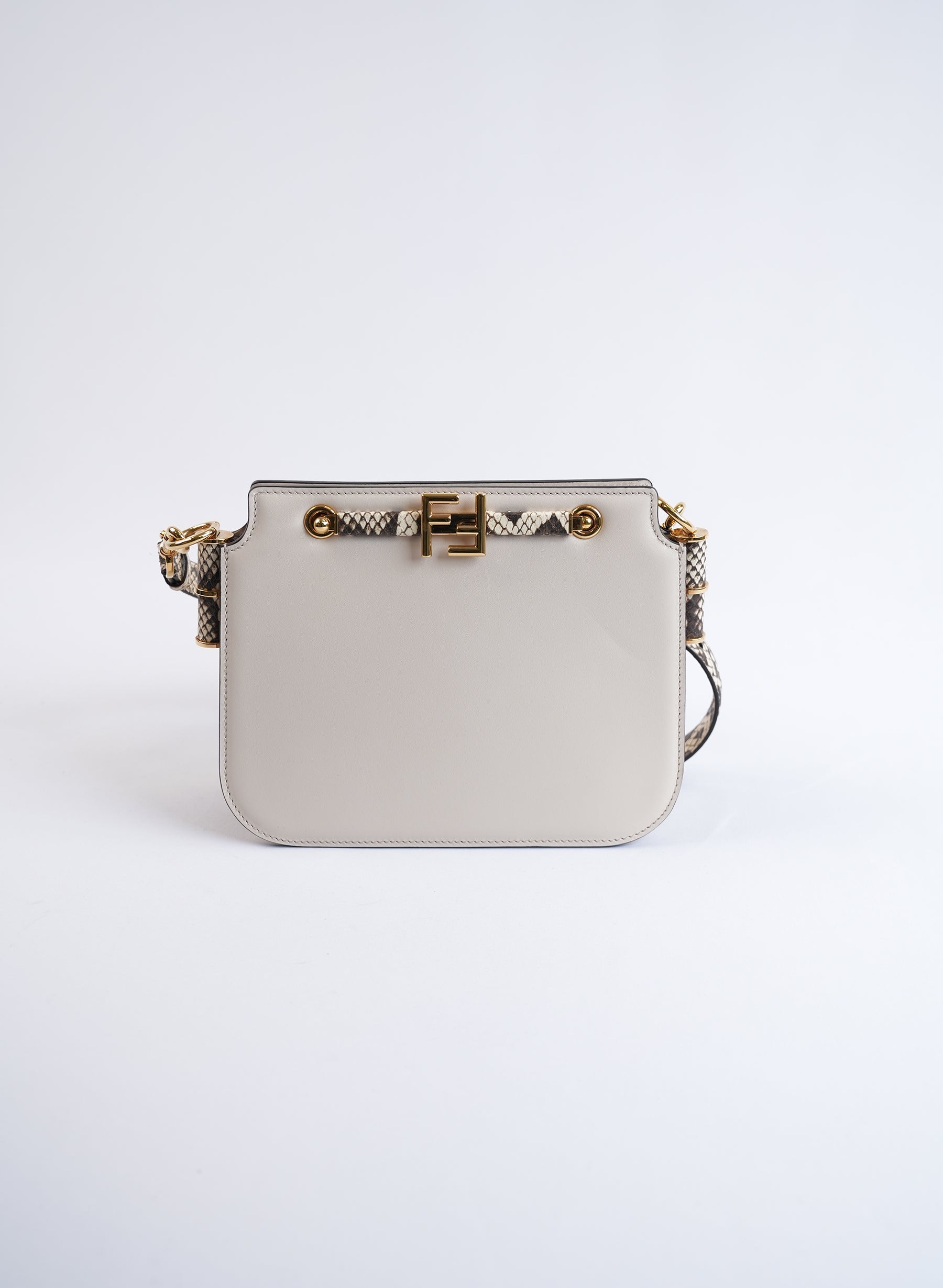 Sac bandoulière Fendi Touch en cuir de veau imprimé serpent