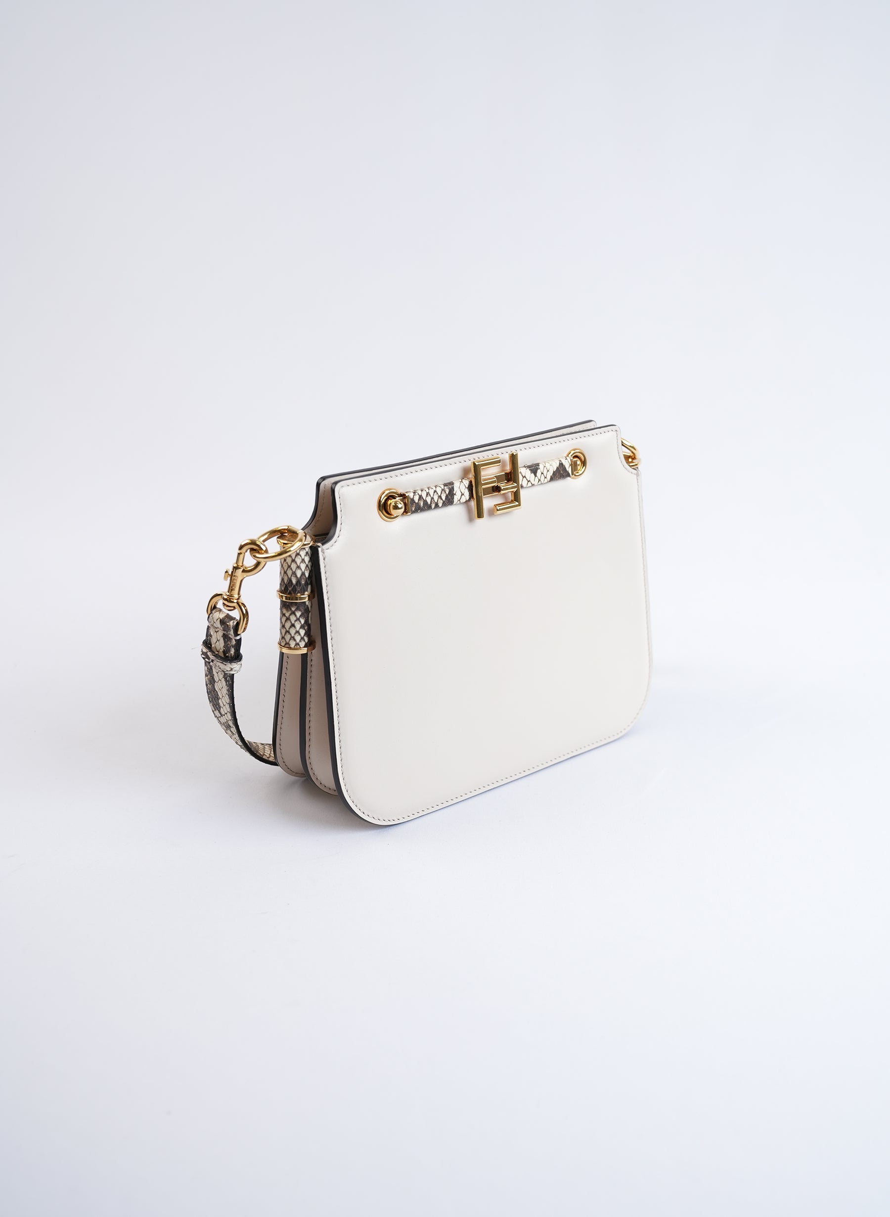 Sac bandoulière Fendi Touch en cuir de veau imprimé serpent