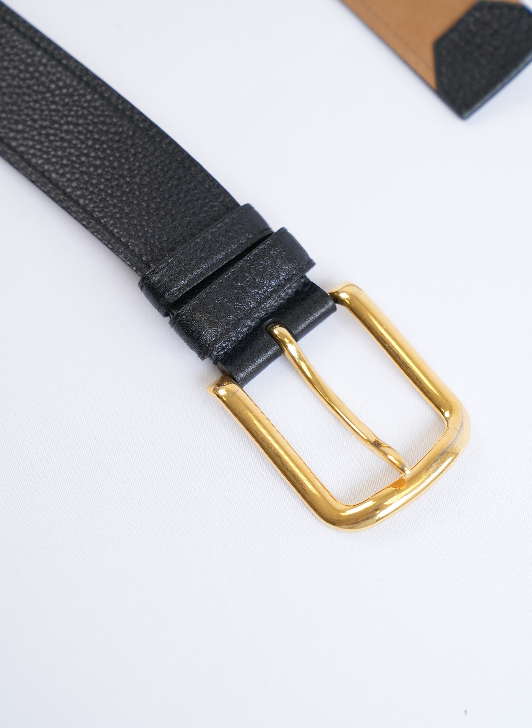 Ceinture Prada en cuir noir