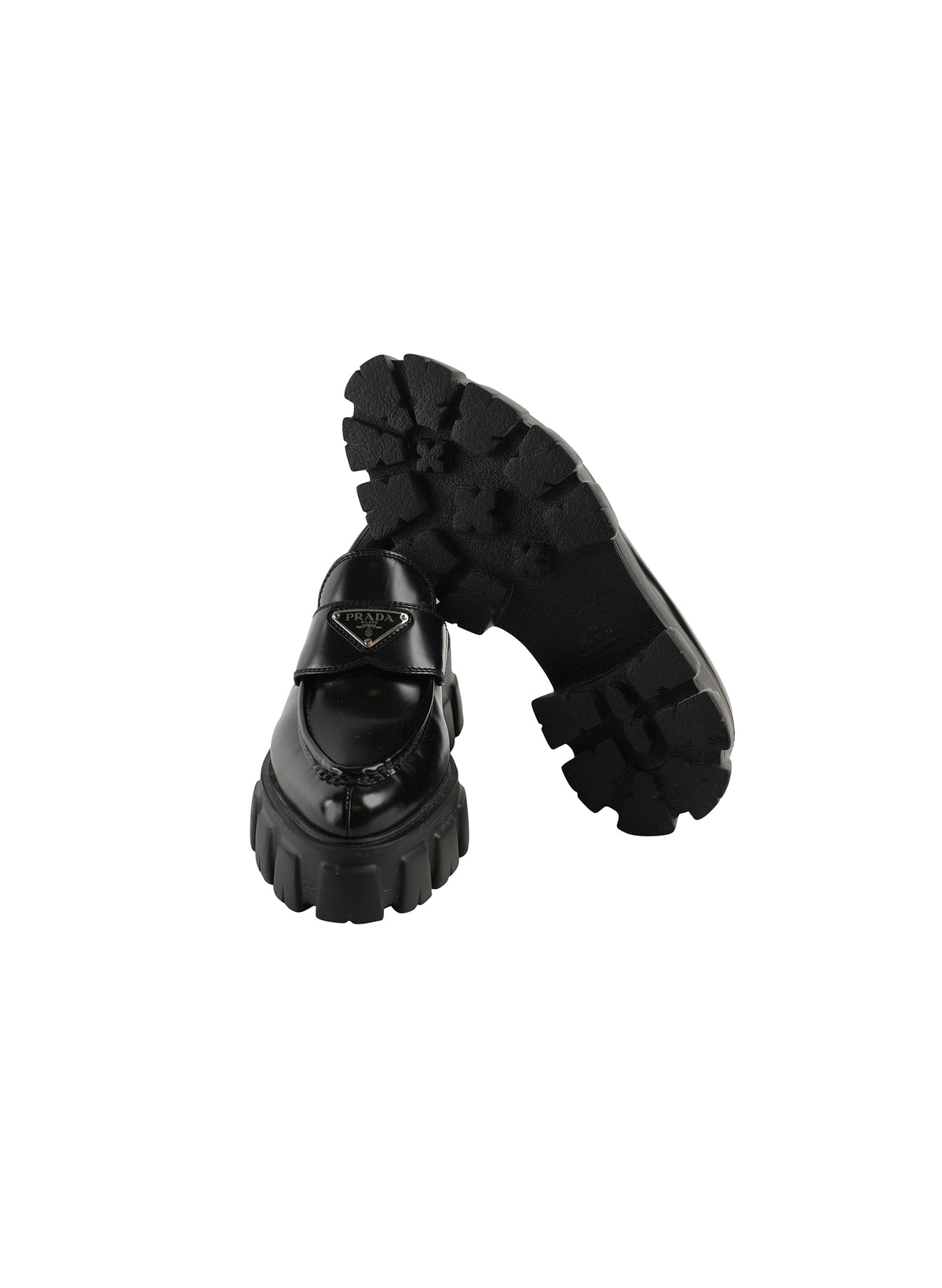 Mocassins en cuir à plateforme Prada Monolith