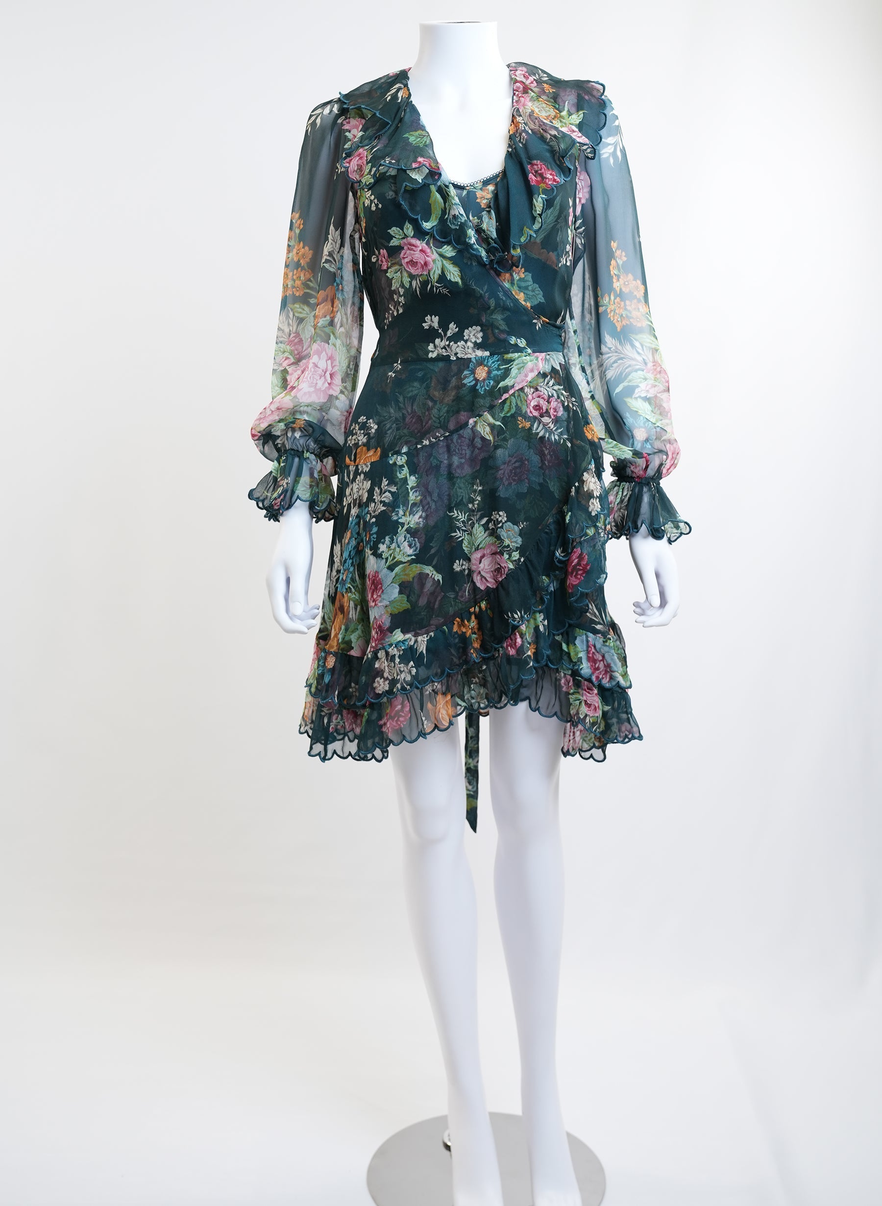 Robe portefeuille en soie à fleurs Zimmermann