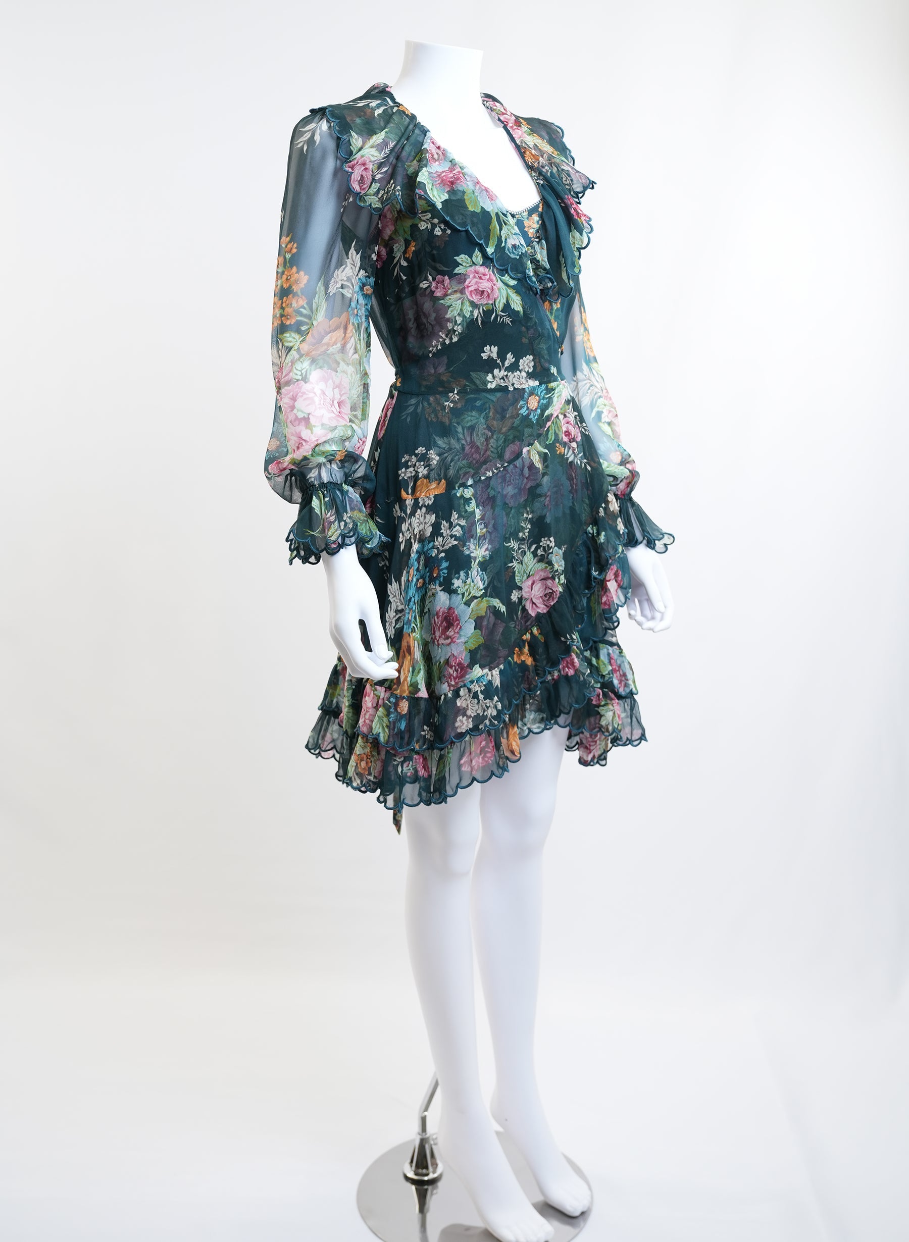 Robe portefeuille en soie à fleurs Zimmermann