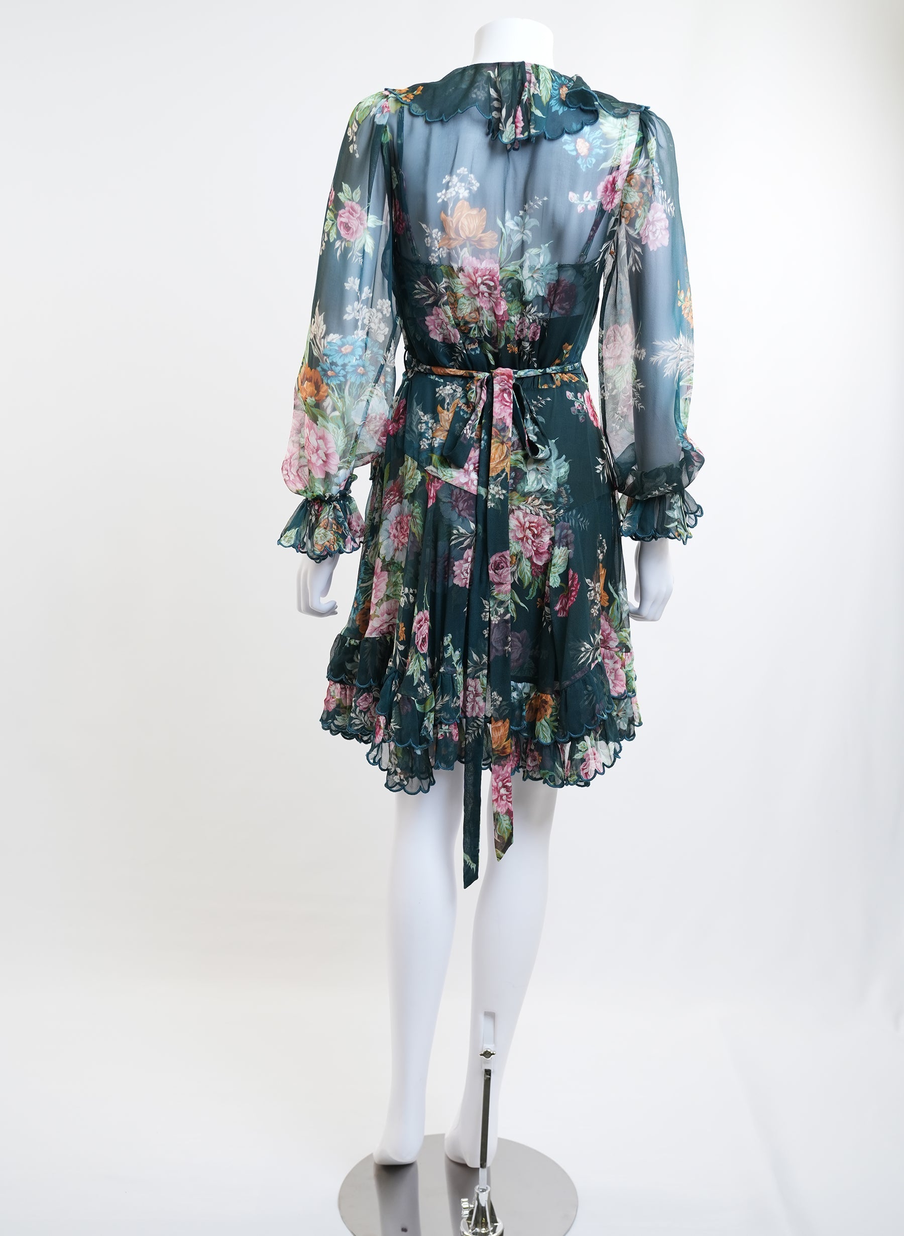 Robe portefeuille en soie à fleurs Zimmermann