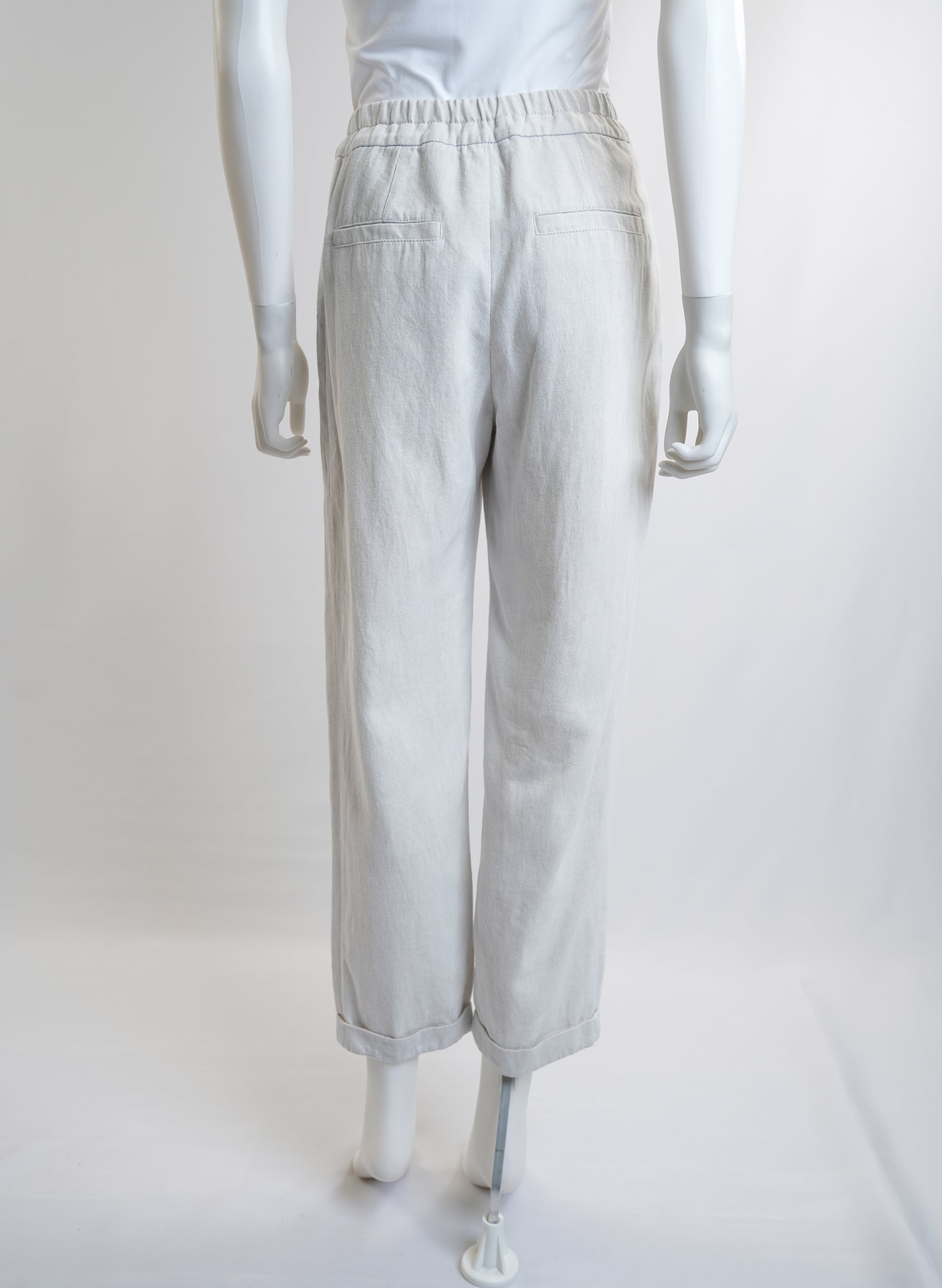 Pantalon en coton Brunello Cucinelli à taille élastiquée avec cordon de serrage