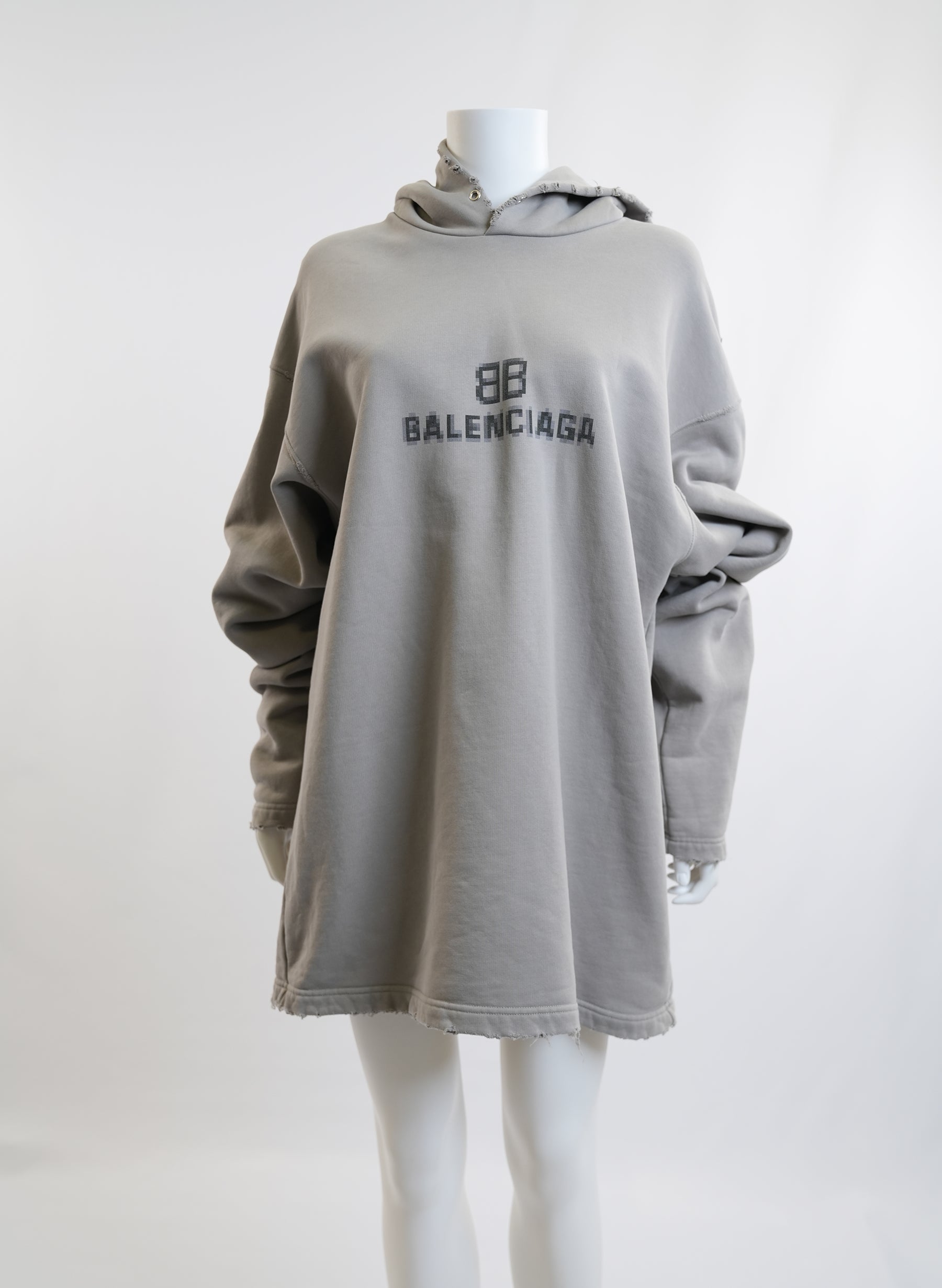 Balenciaga Distressed BB Pixel Hoodie