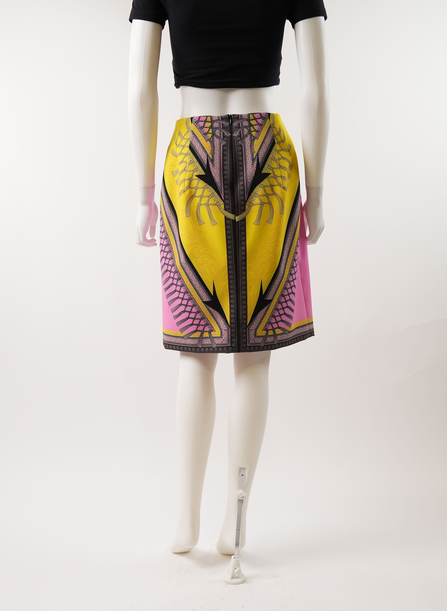 Jupe Versace baroque à franges taille haute