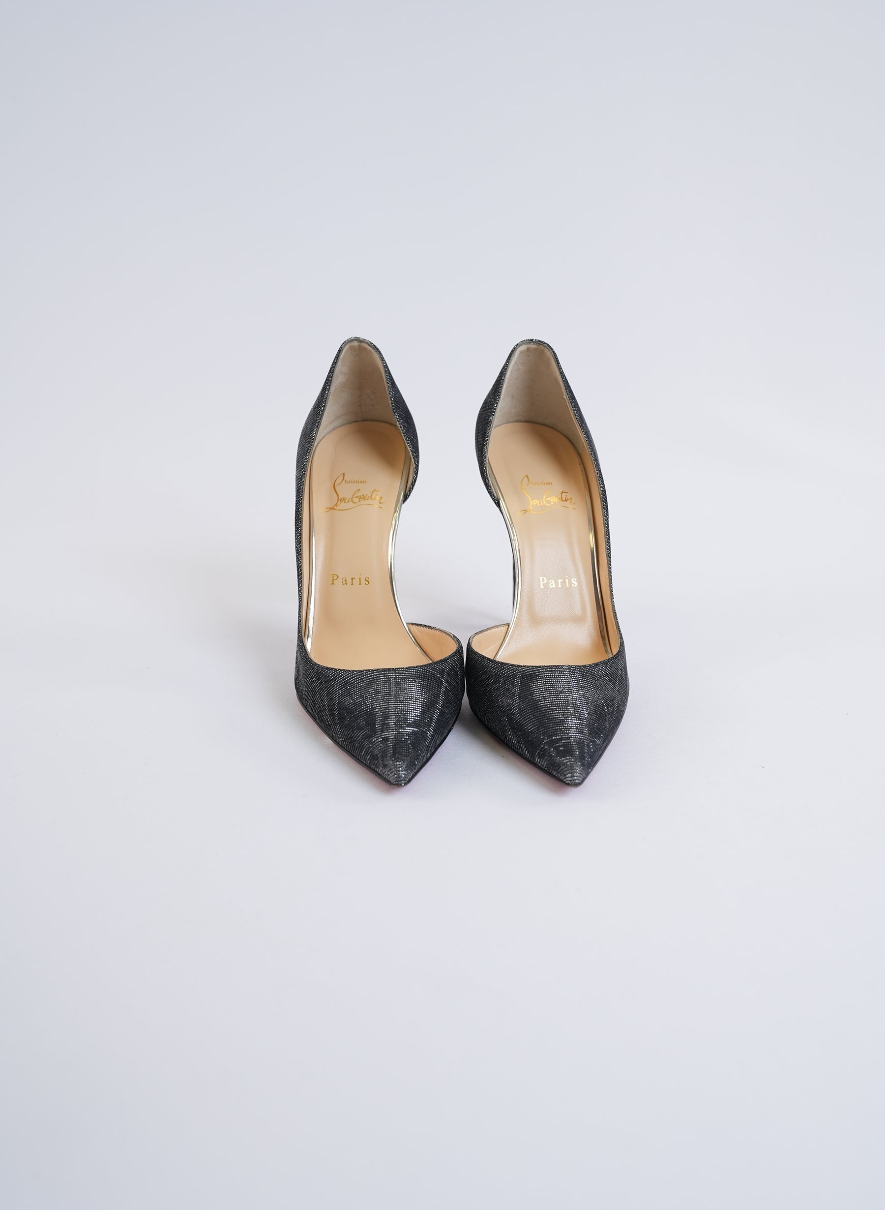 Escarpins Christian Louboutin à motif géométrique métallisé