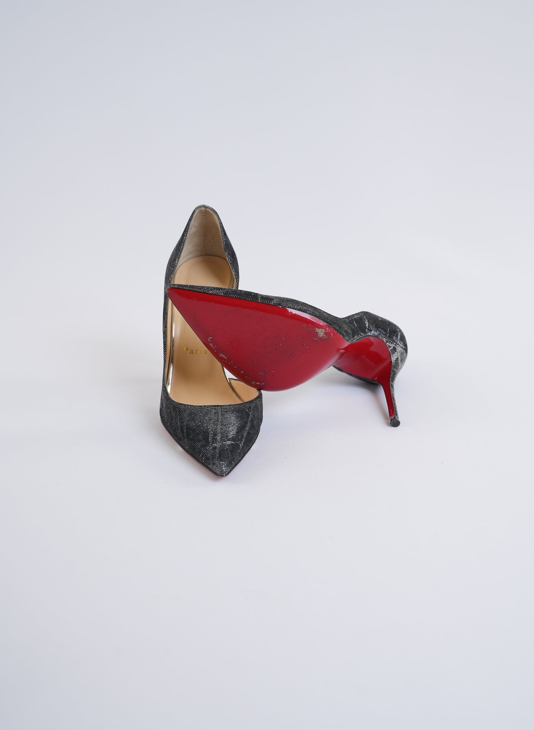 Escarpins Christian Louboutin à motif géométrique métallisé