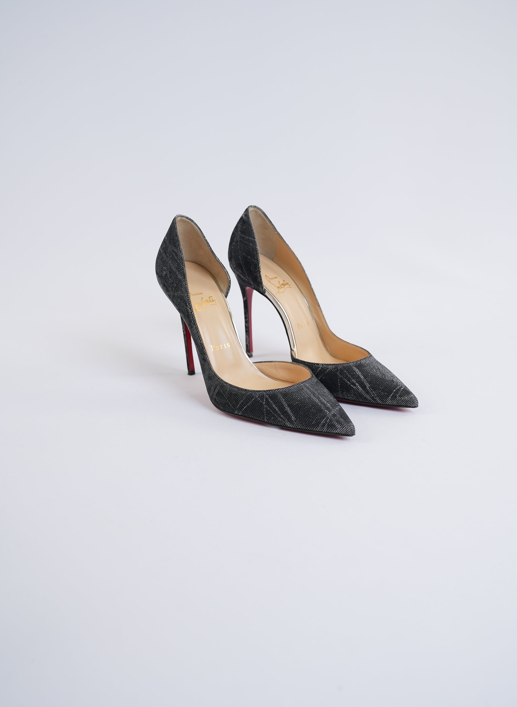Escarpins Christian Louboutin à motif géométrique métallisé