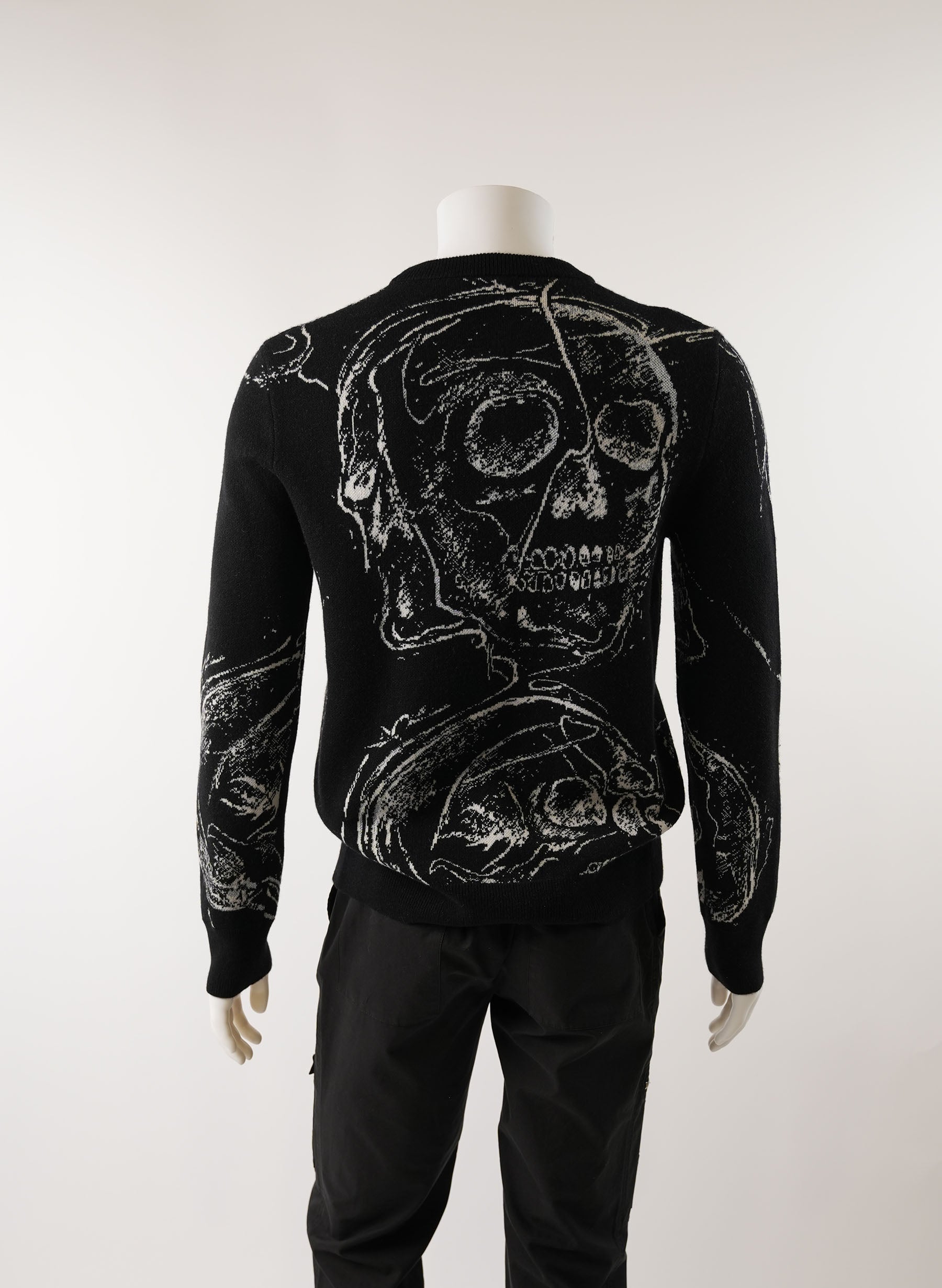 Pull col rond à imprimé tête de mort Alexander McQueen