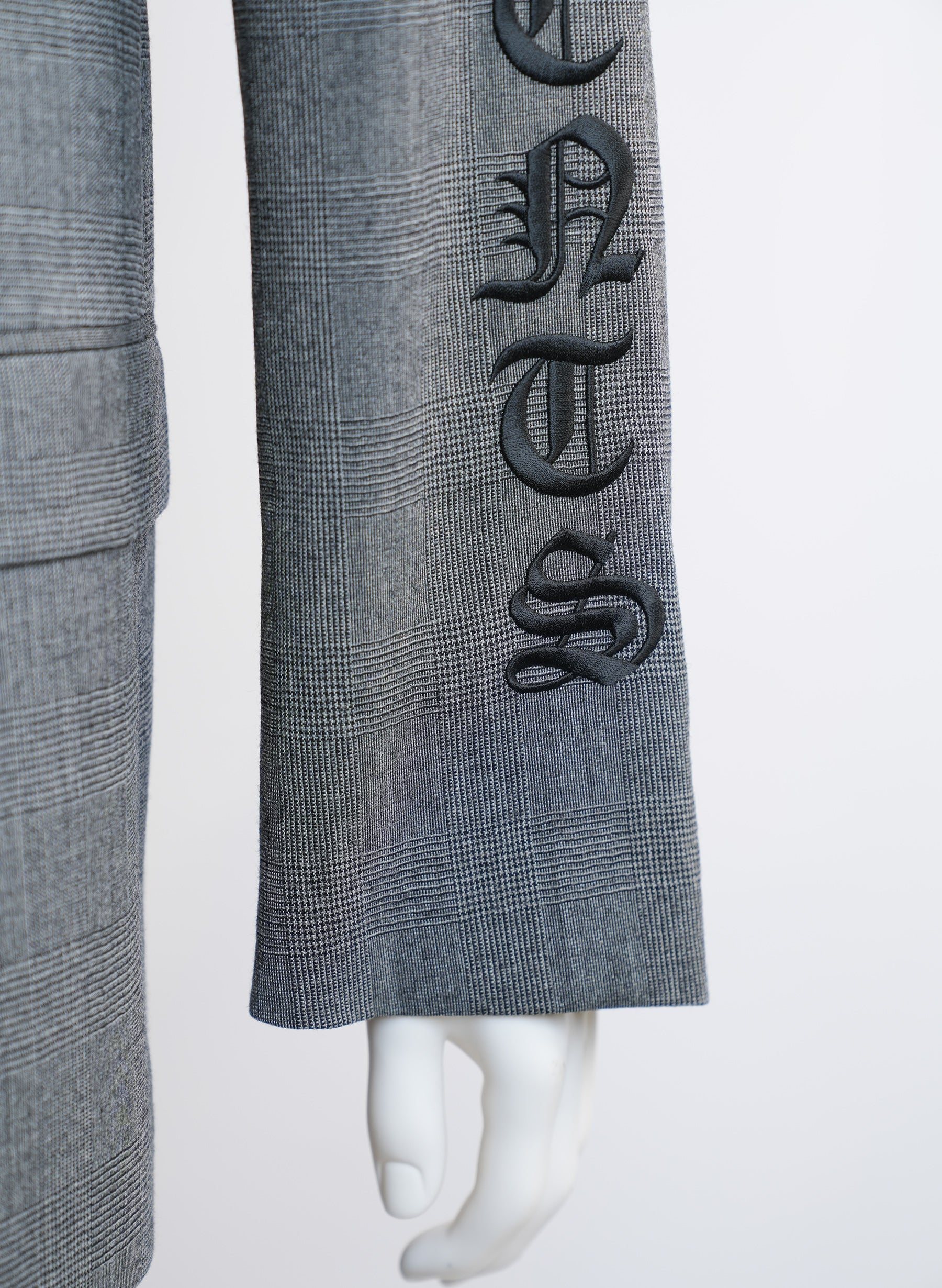 Blazer gothique gris imprimé pied-de-poule Vetements