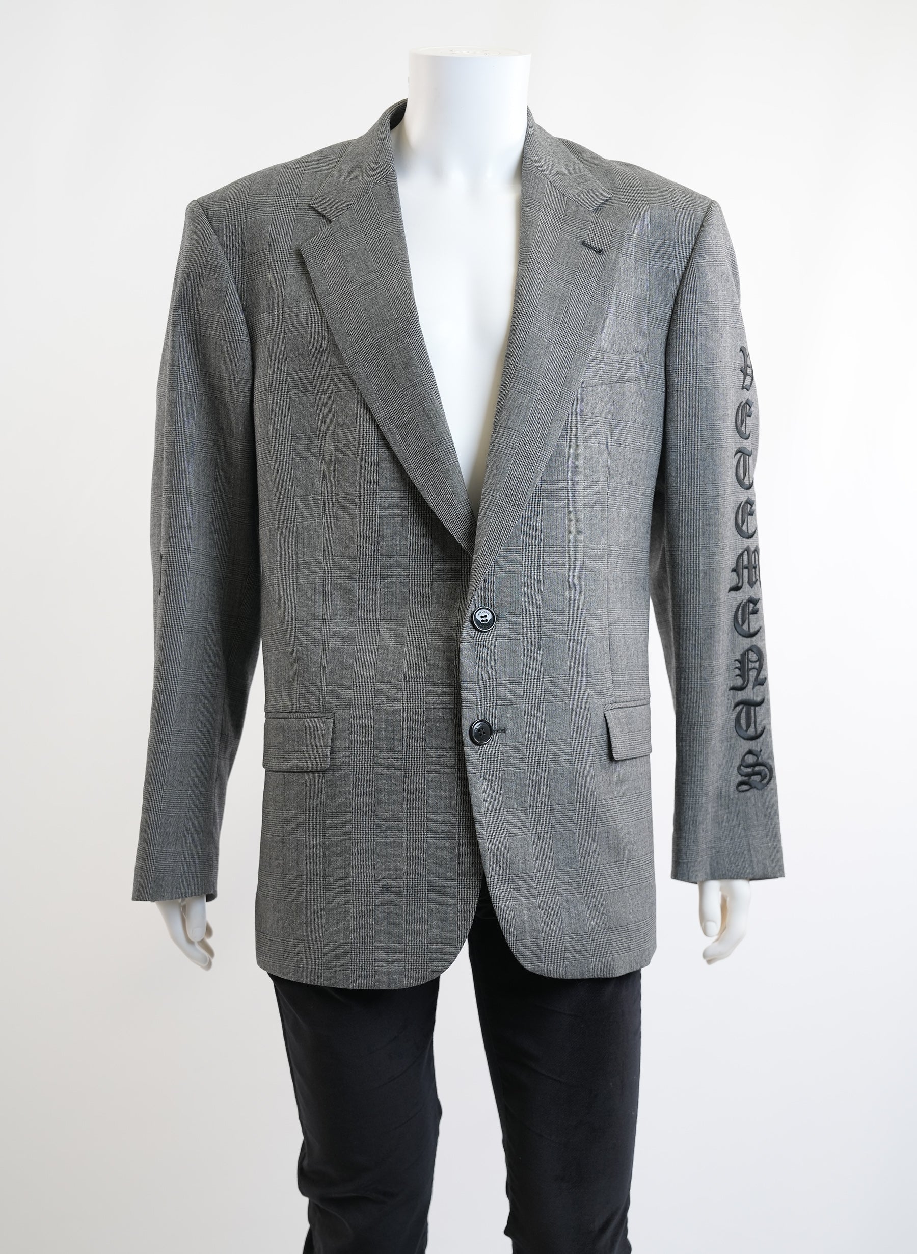 Blazer gothique gris imprimé pied-de-poule Vetements