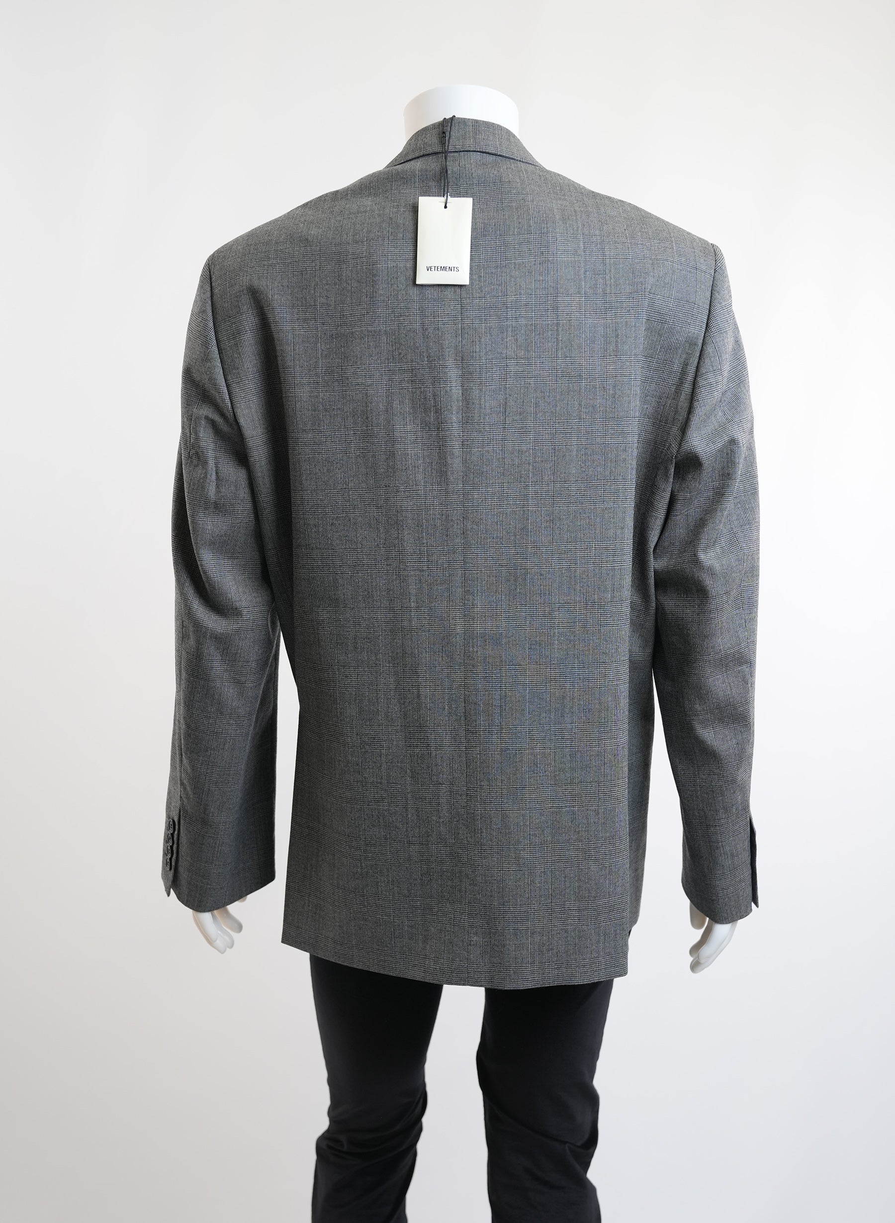 Blazer gothique gris imprimé pied-de-poule Vetements