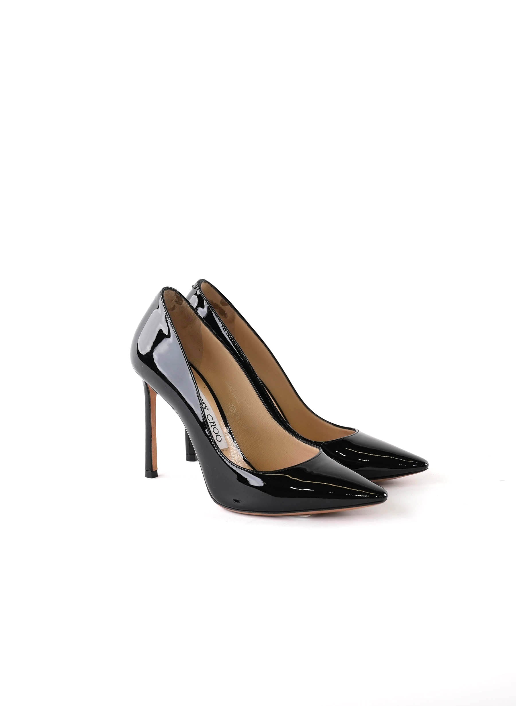 Escarpins Jimmy Choo en cuir verni noir, pointure 35