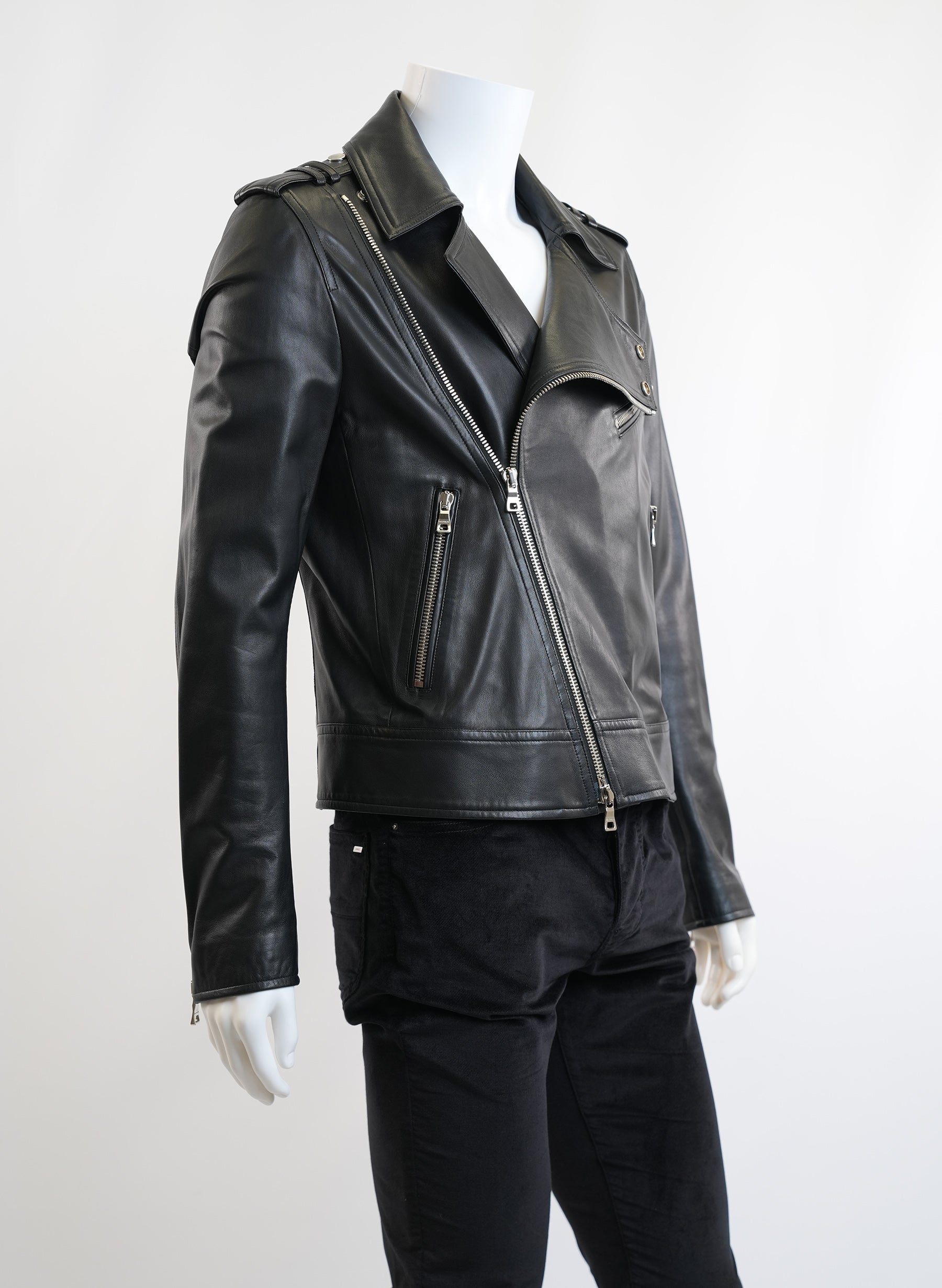 veste en cuir Balmain