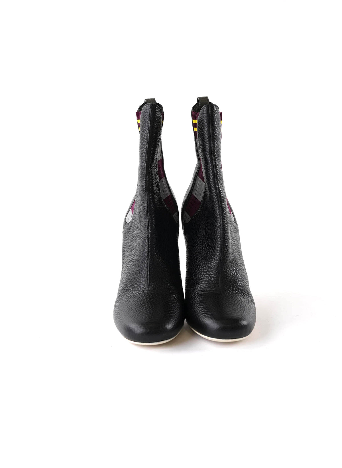 Bottes chaussettes rayées en cuir Fendi