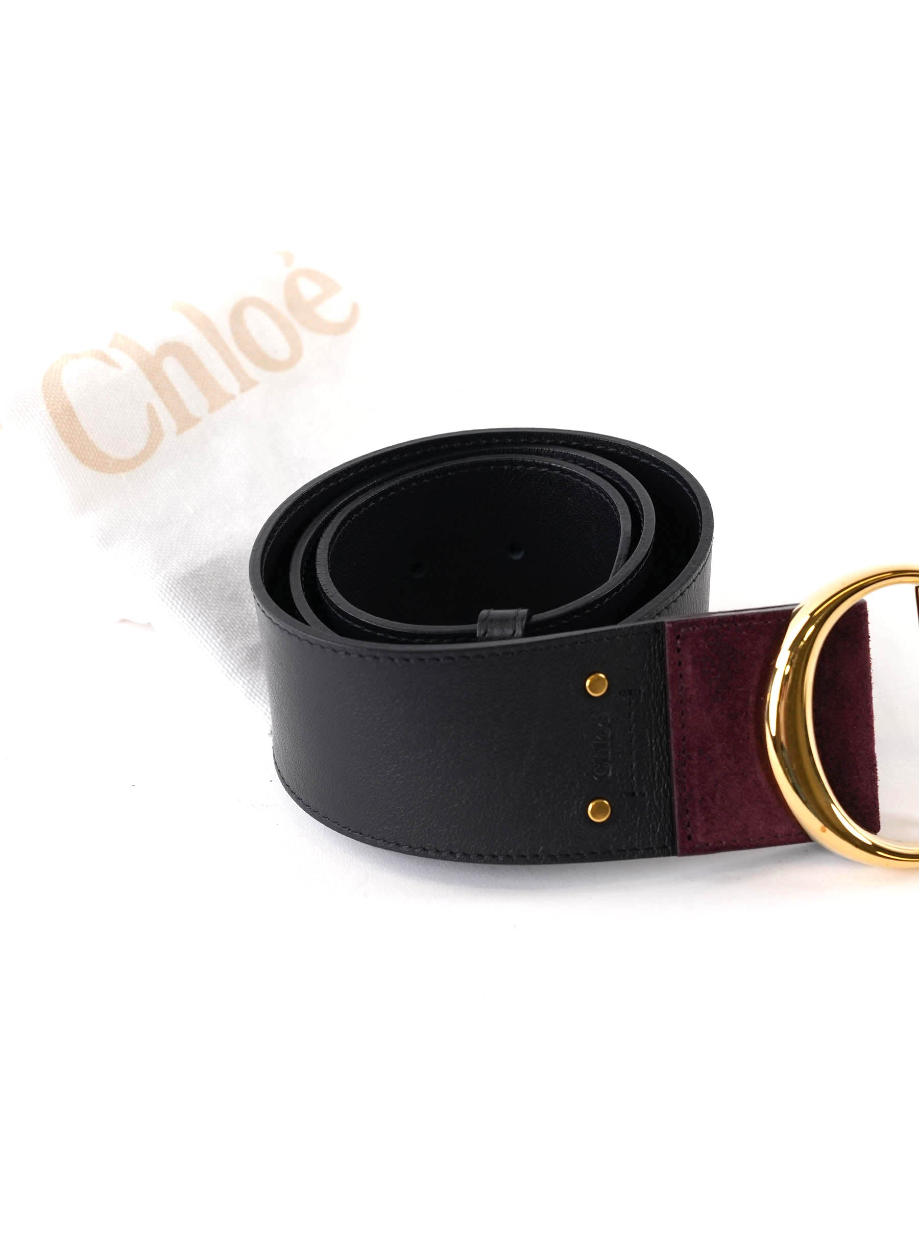 Ceinture Chloé en cuir noir