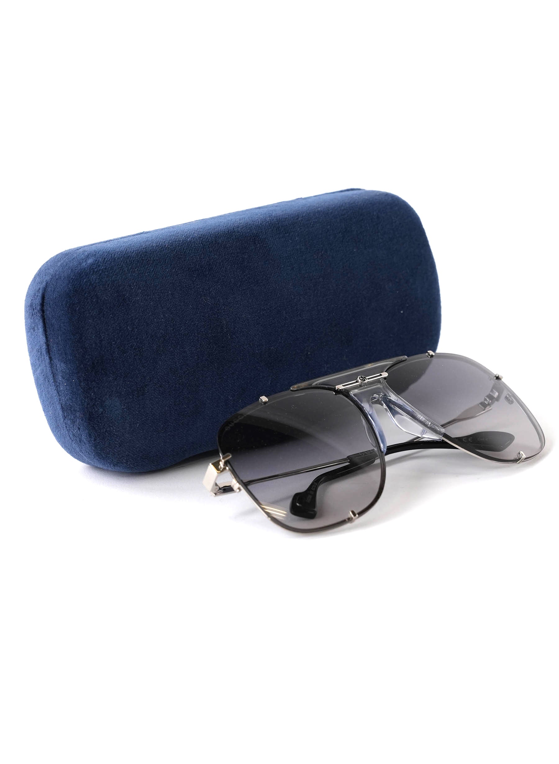 Lunettes de soleil aviateur Gucci pour homme, monture métallique dégradée