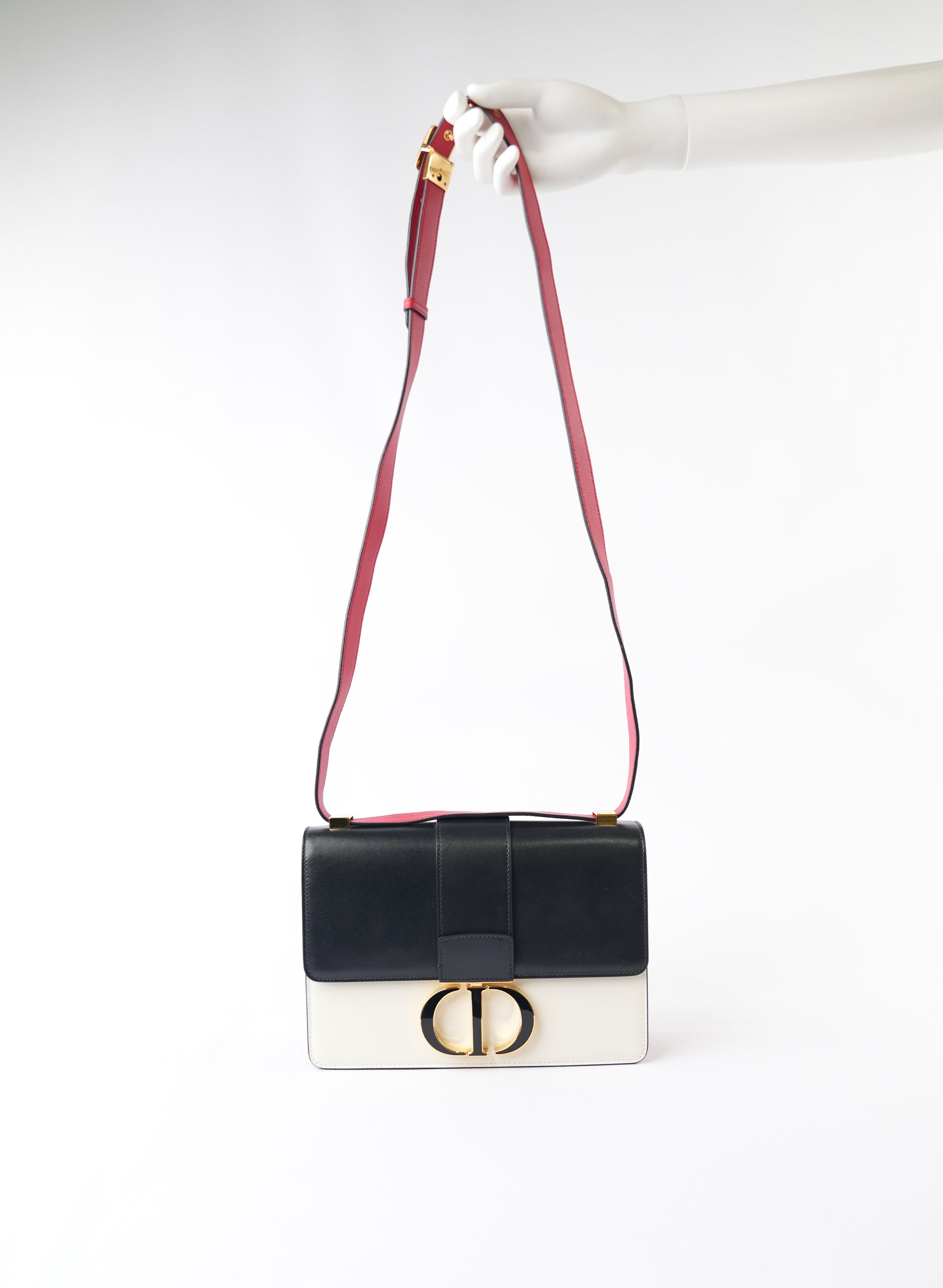 Christian Dior Box Calfskin Tri-Color 30 Montaigne Flap Bag
