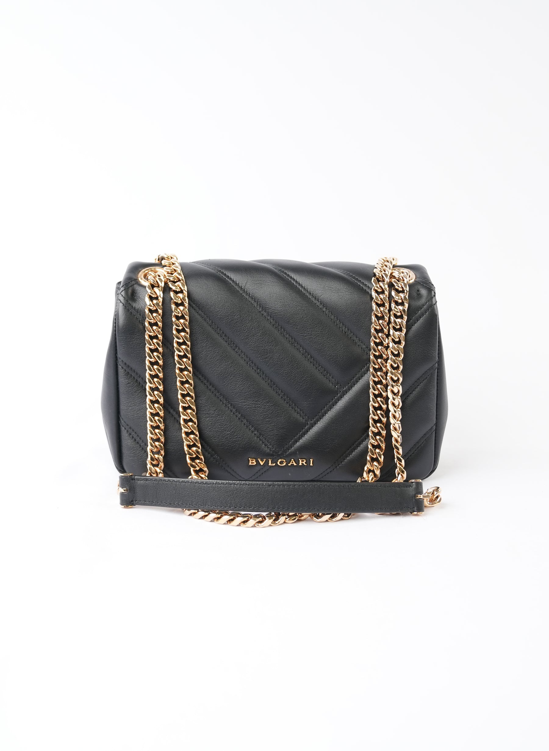 Bvlgari Serpenti Forever Black Leather Handbag