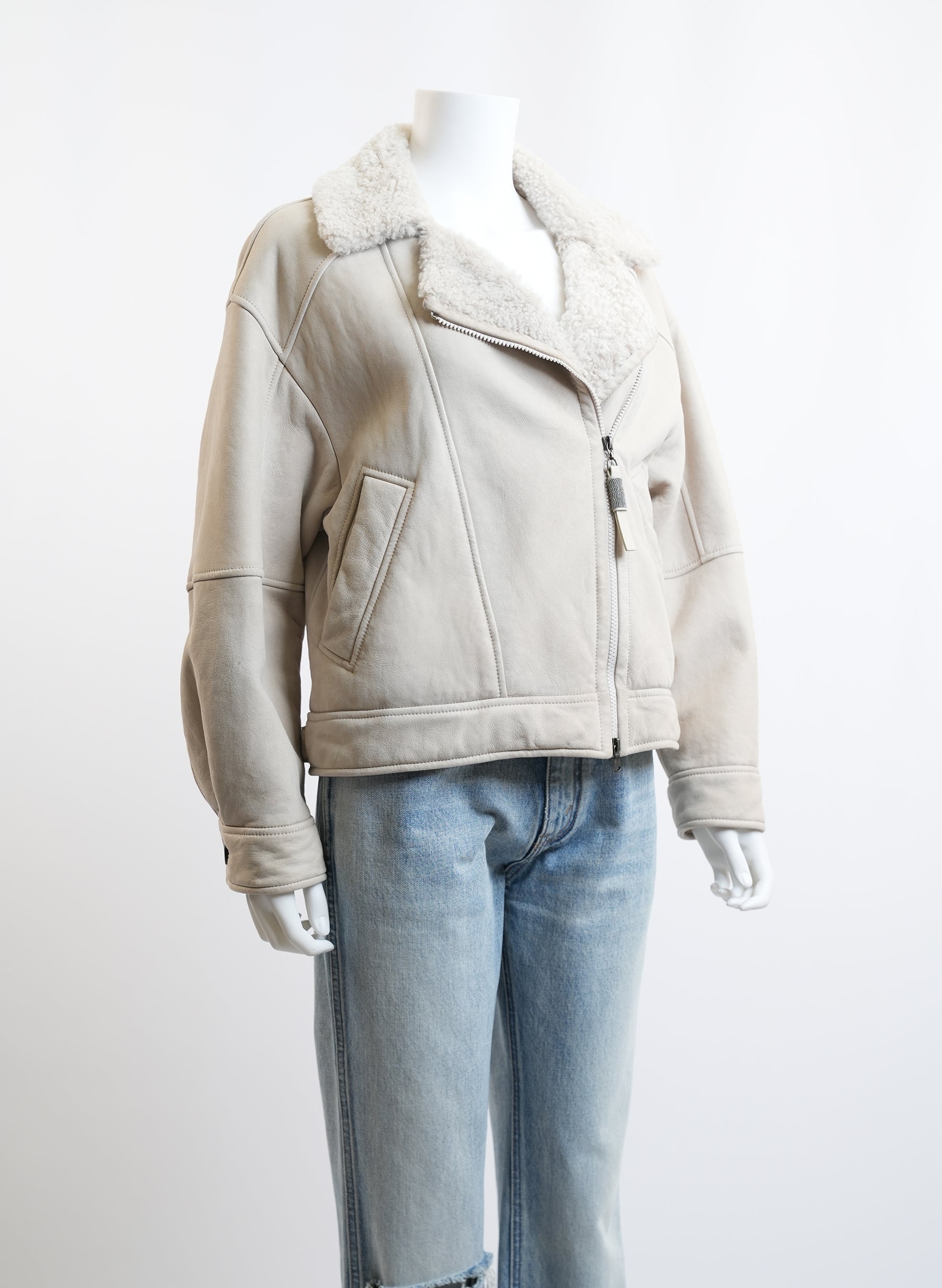 Brunello Cucinelli Shearling Biker Jacket