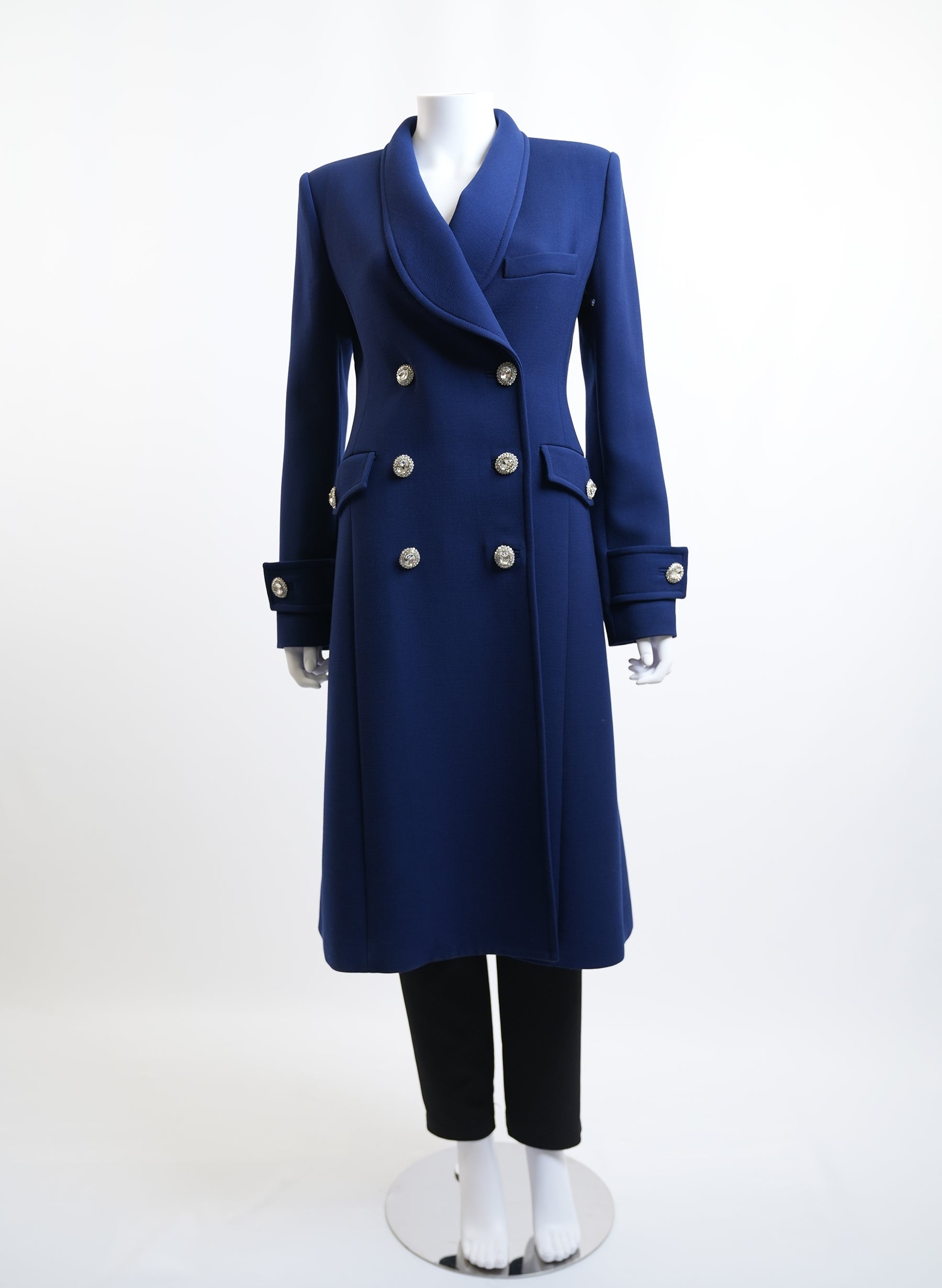 Alessandra Rich Navy Long Coat