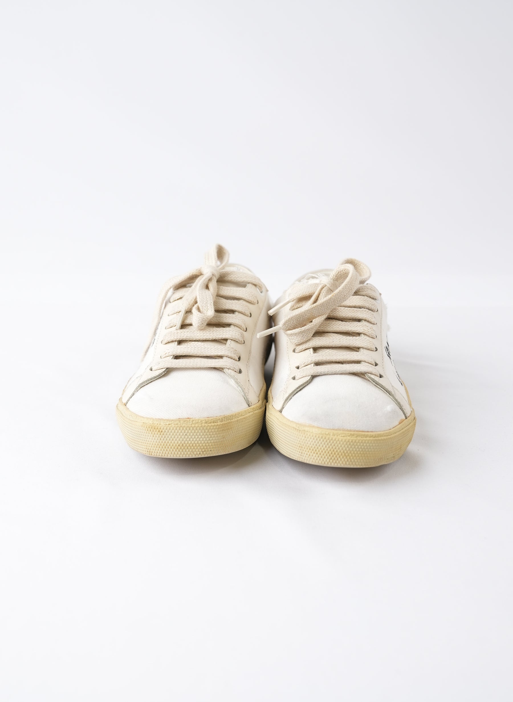 Baskets brodées classiques Saint Laurent Court