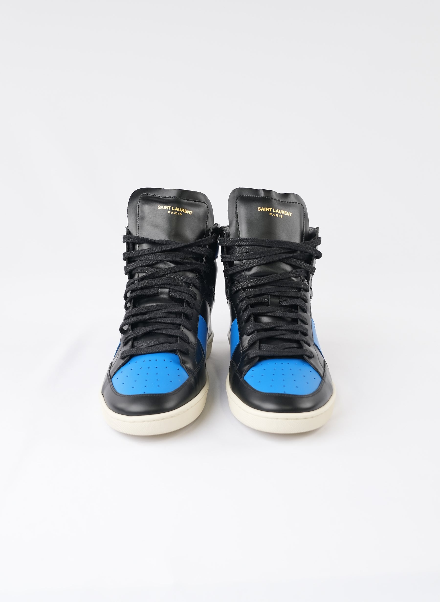 Saint Laurent Classic Court Blue High Top Sneakers