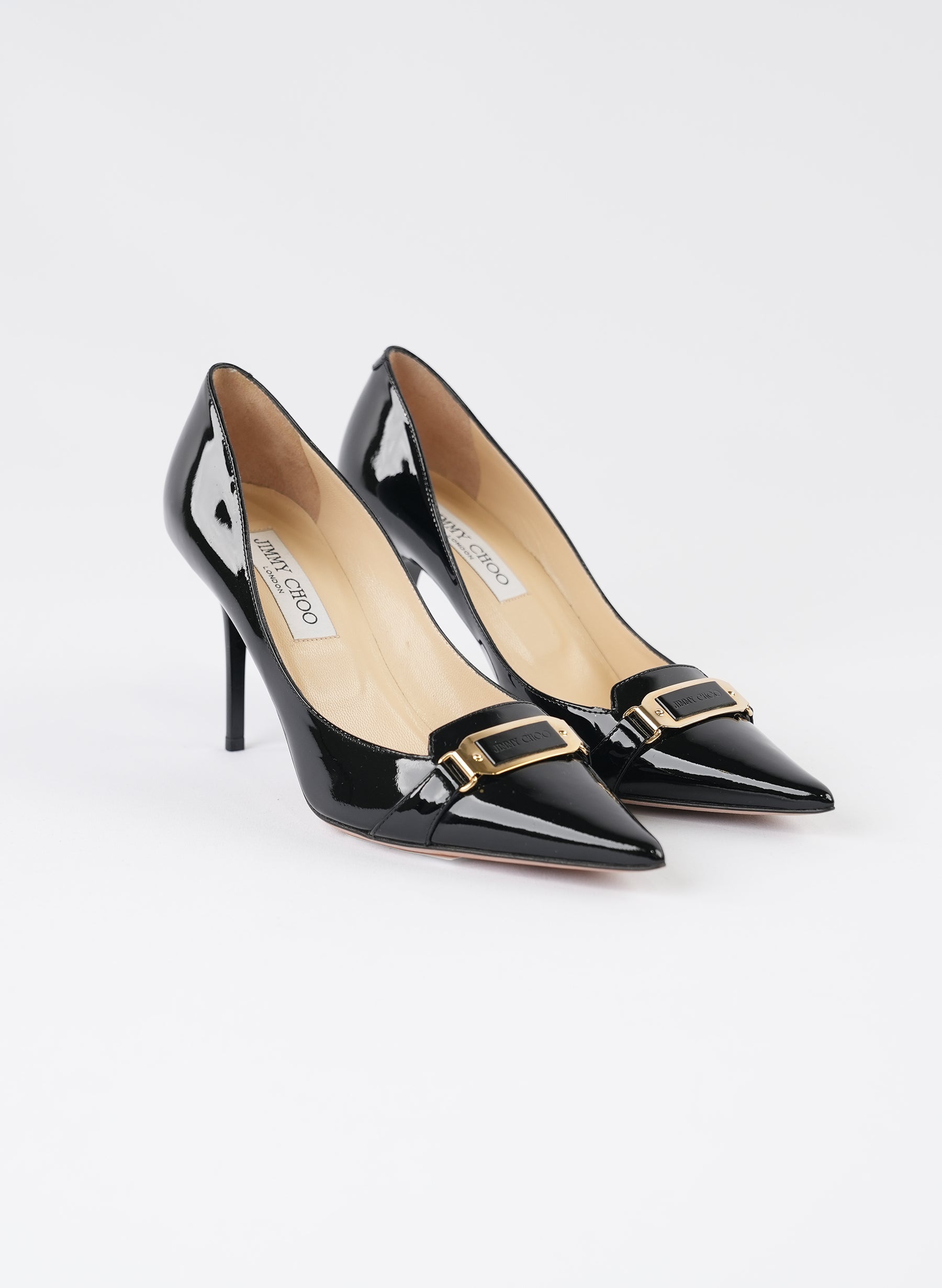 Escarpins Jimmy Choo en cuir verni noir à bout pointu