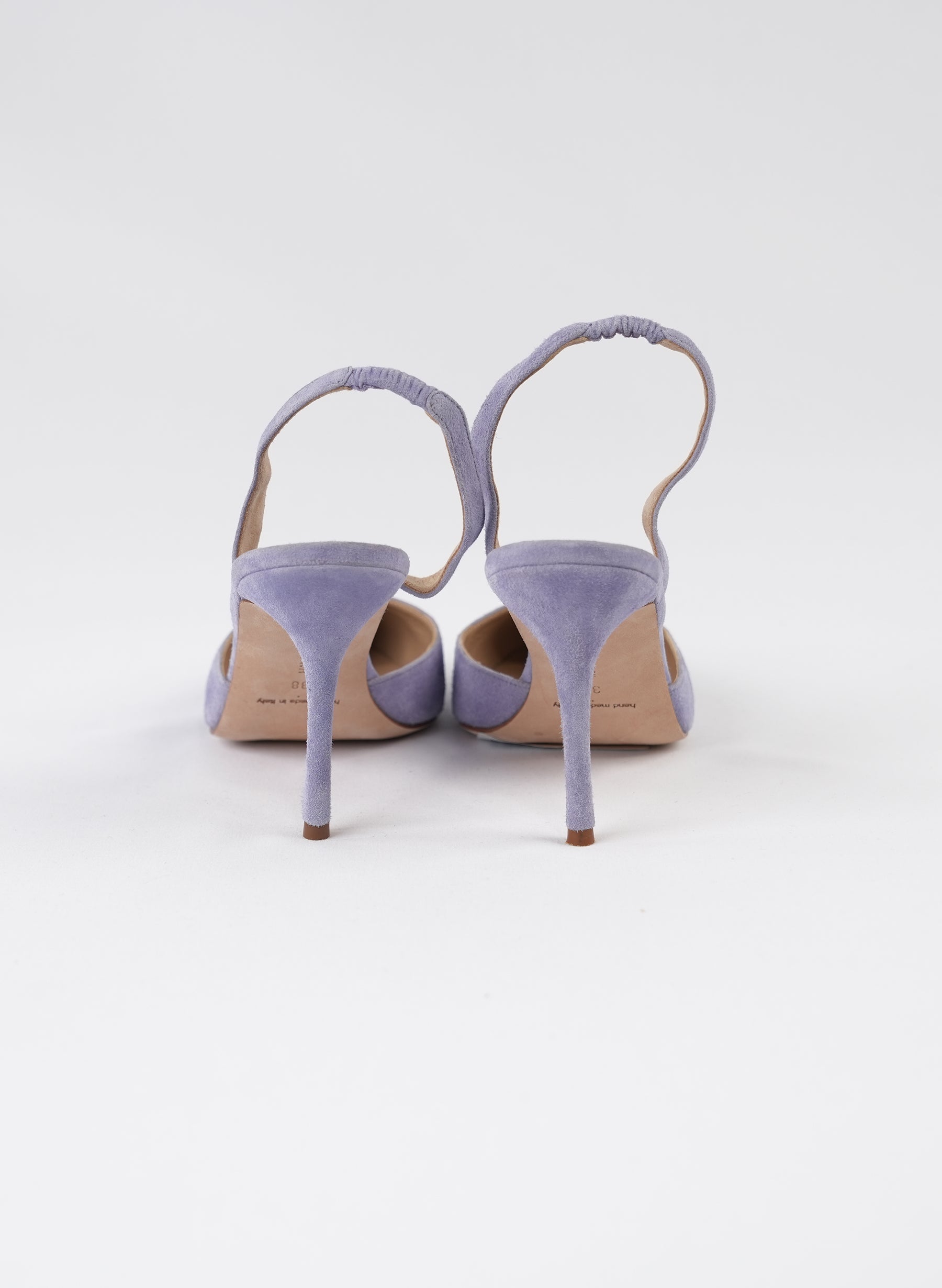 Escarpins à bride arrière en daim violet Manolo Blahnik